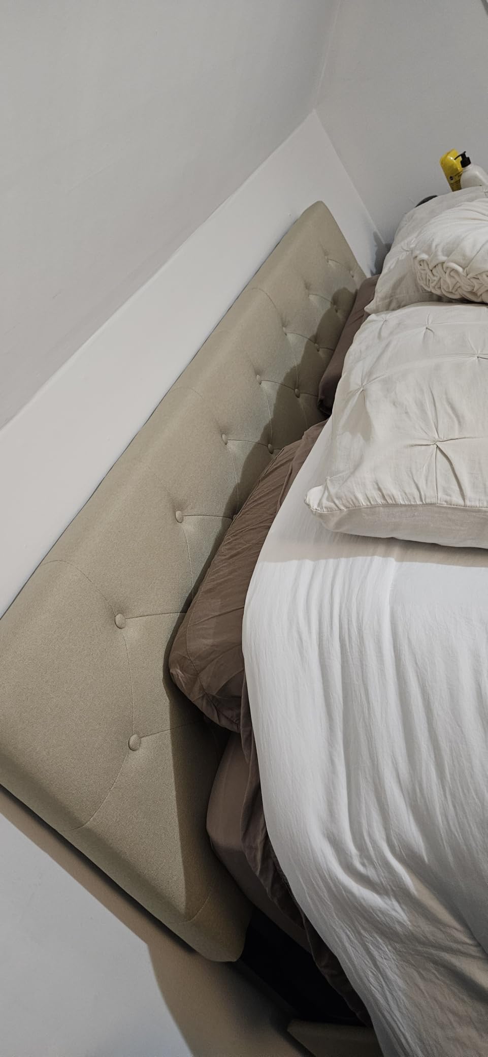 Allewie Upholstered Queen Size Platform Bed Frame with 4 Storage Drawers and Headboard, Square Stitched Button Tufted, Mattress Foundation with Wooden Slats Support, No Box Spring Needed, Light Grey customer photo 1