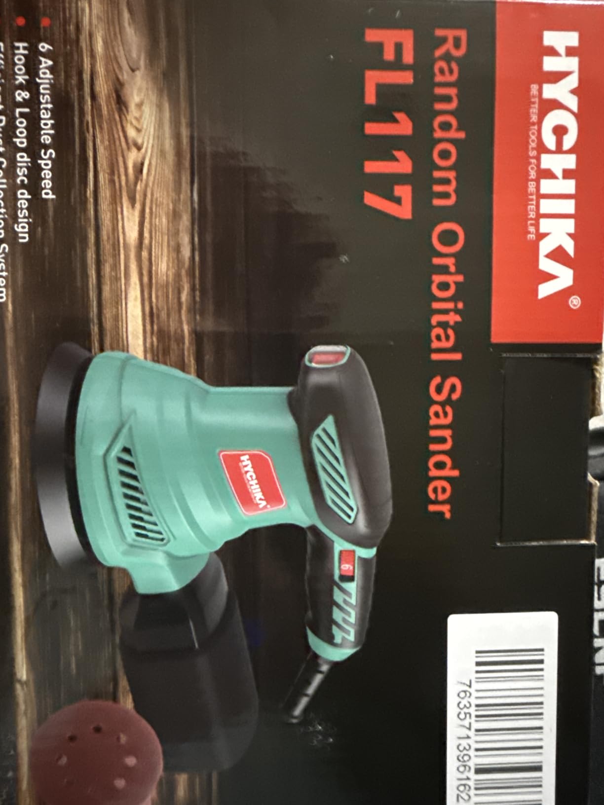 HYCHIKA 5-Inch Random Orbital Sander, 13000RPM Electric Palm Sander with 6 Variable Speeds, Powerful Motor, 12PCS Sandpapers and Efficient Dust Collection Bag, for Woodworking, Finishing and Polishing customer photo 2