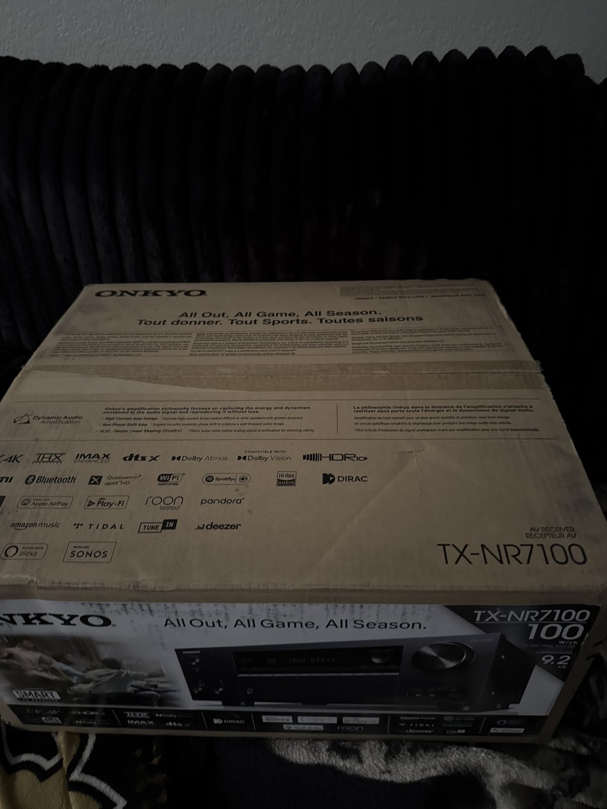Onkyo TX-NR7100 9.2-Channel AV Receiver - 100 Watts Per Channel, Dirac Live Out of Box, Works with Sonos Certified, THX Certified customer photo 1