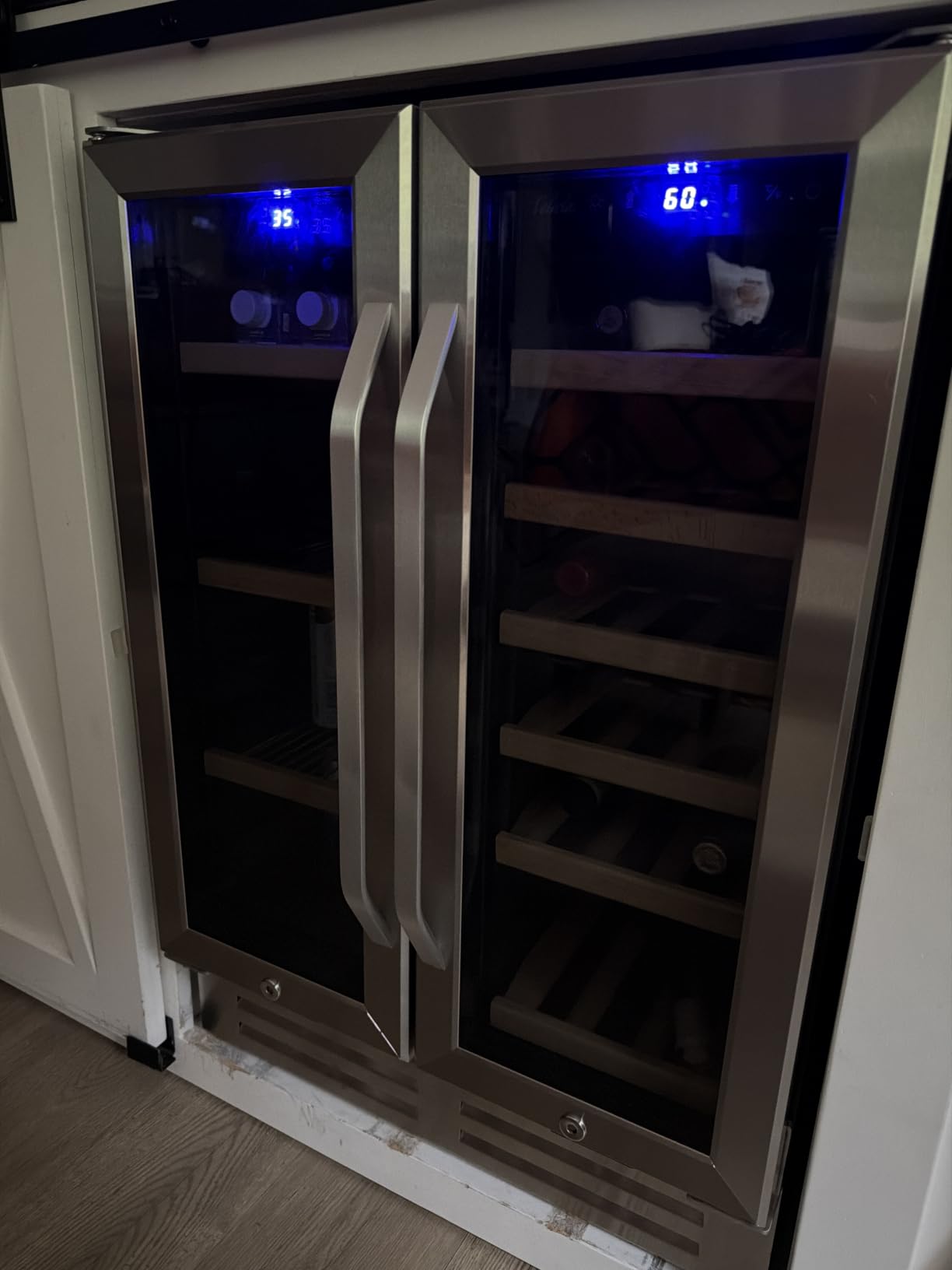 Wine and Beverage Refrigerator Upgraded, 24 Inch Beverage Refrigerator Cooler Dual Zone with Glass Door, Under Counter or Freestanding Beverage Fridge with Large Capacity, Advanced Cooling System customer photo 2