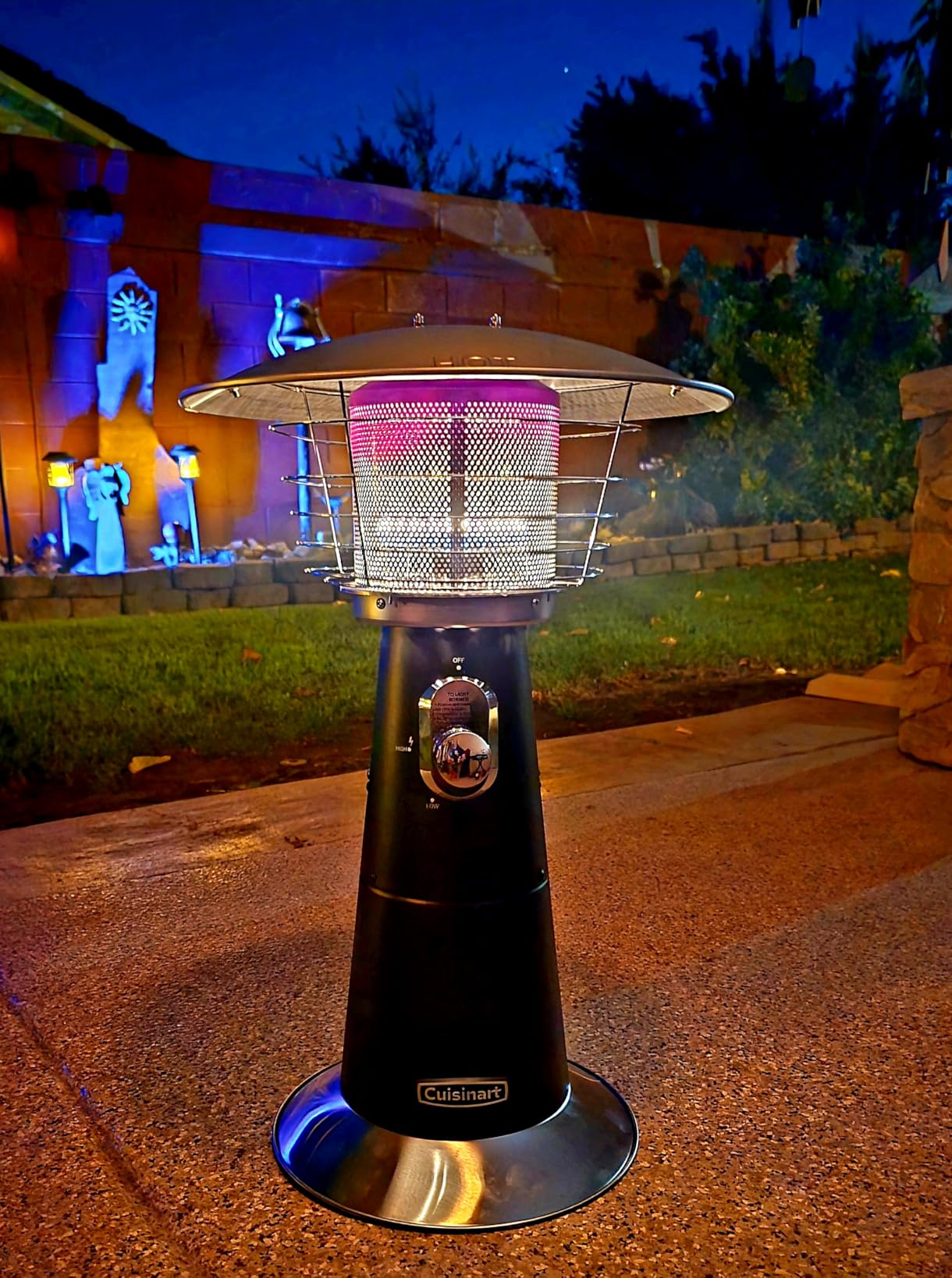 Cuisinart Portable Tabletop Patio Heater, 11,000 BTU Outdoor Propane Heater with Safety Tilt Switch and Adjustable Heat, Burner Screen Guard, 30 sq. Foot Heat Range, Black customer photo 2