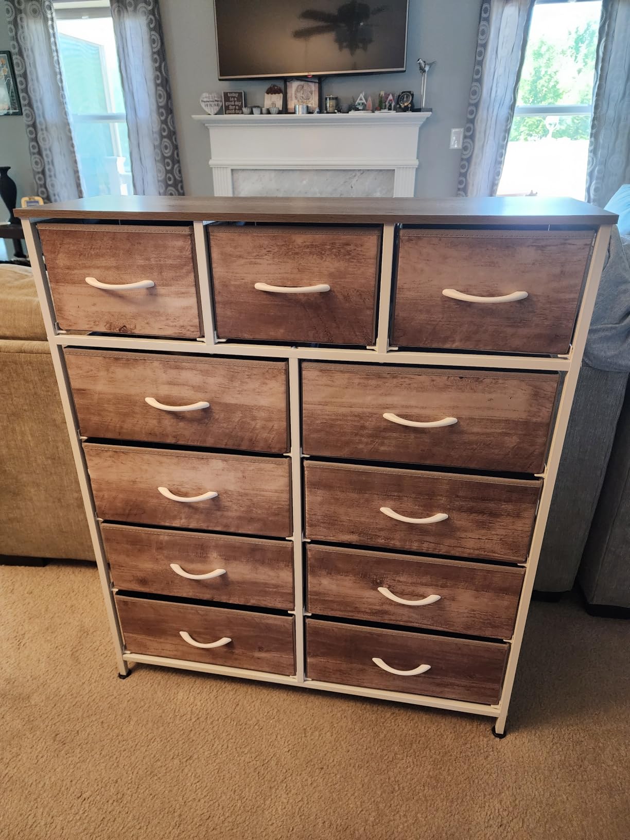 WLIVE Tall Dresser for Bedroom, Fabric Dressers Storage Tower, Dresser & Chest of Drawers Organizer Unit with 11 Drawers, Storage Cabinet, Hallway, Closets, Steel Frame, Wood Top, Charcoal Black customer photo 1