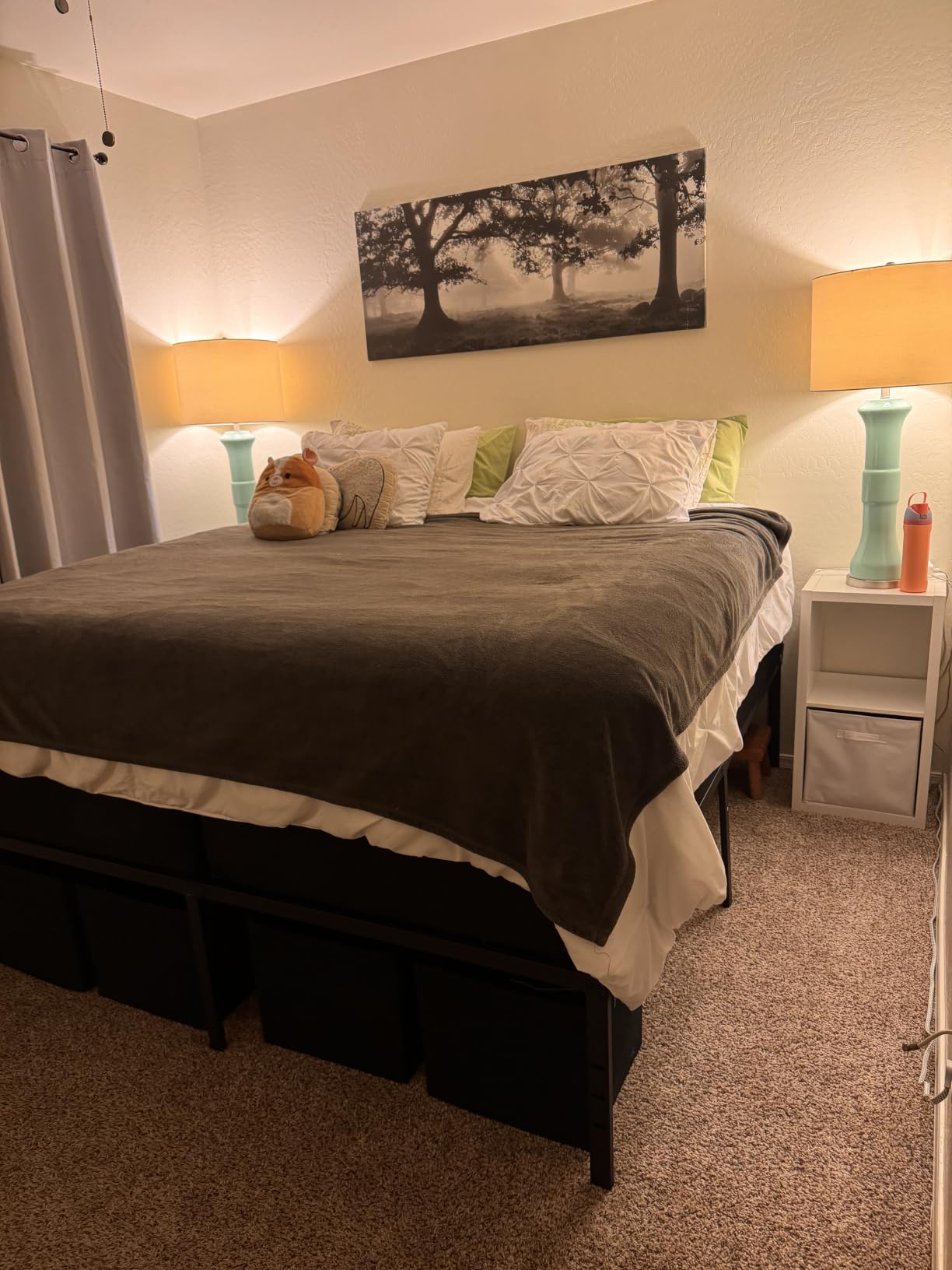 NEW JETO Metal Bed Frame, Queen Size Bed Frame with Storage Space, Heavy Duty Sturdy Mattress Foundation, Easy Assembly, No Box Spring Needed, Black, 14 Inch, Queen customer photo 2