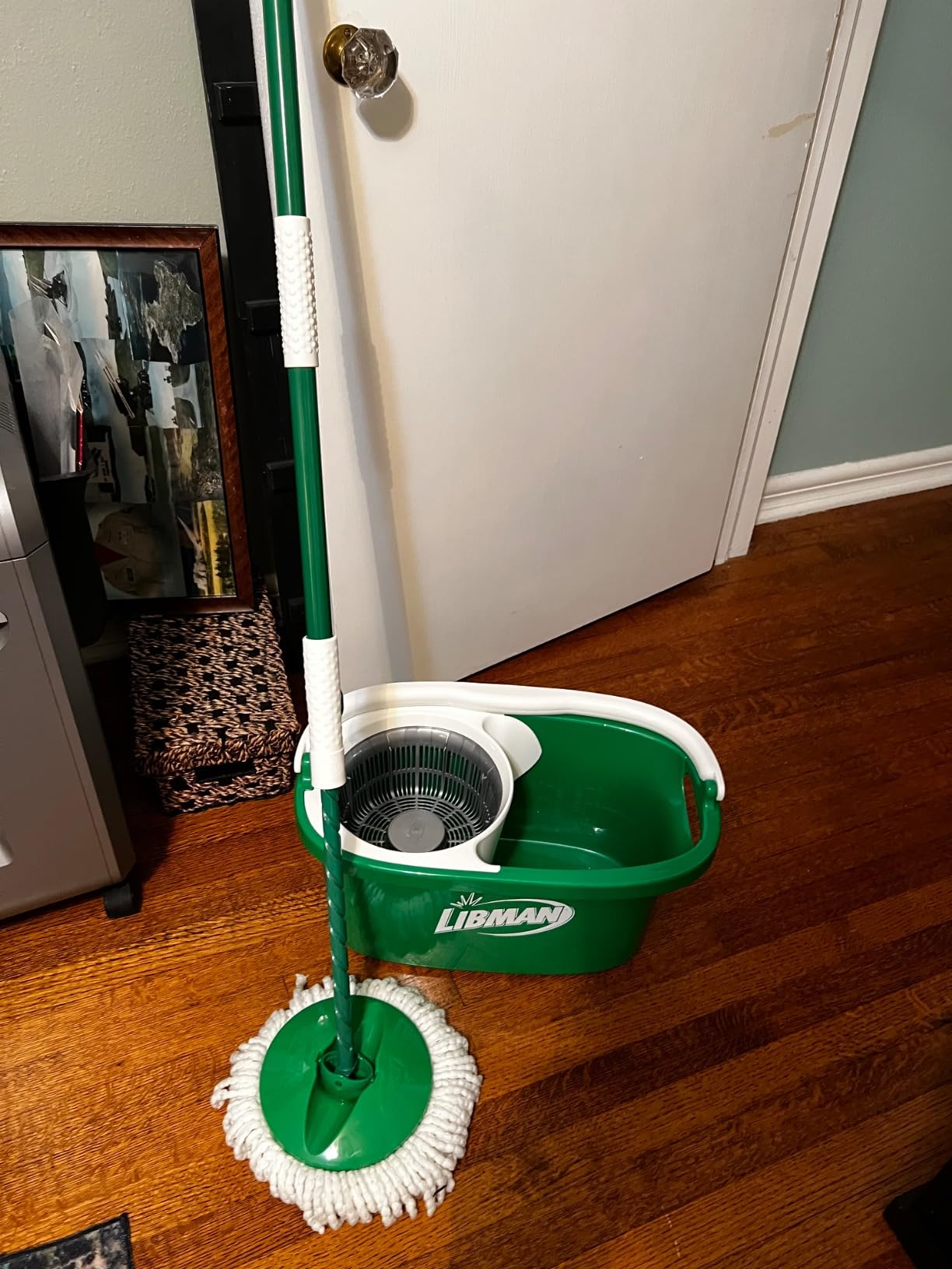 Libman Tornado Spin Mop System and 1 Refill, Mop and Bucket with Wringer Set for Hardwood Floor Cleaning, 2 Total Heads Included customer photo 2