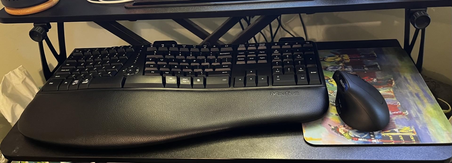 MEETION Ergonomic Keyboard and Mouse, Wireless Keyboard with Vertical Mouse, Split Curved Keyboard with Wrist Rest, Natural Typing USB Receiver Rechargeable Full Size customer photo 1