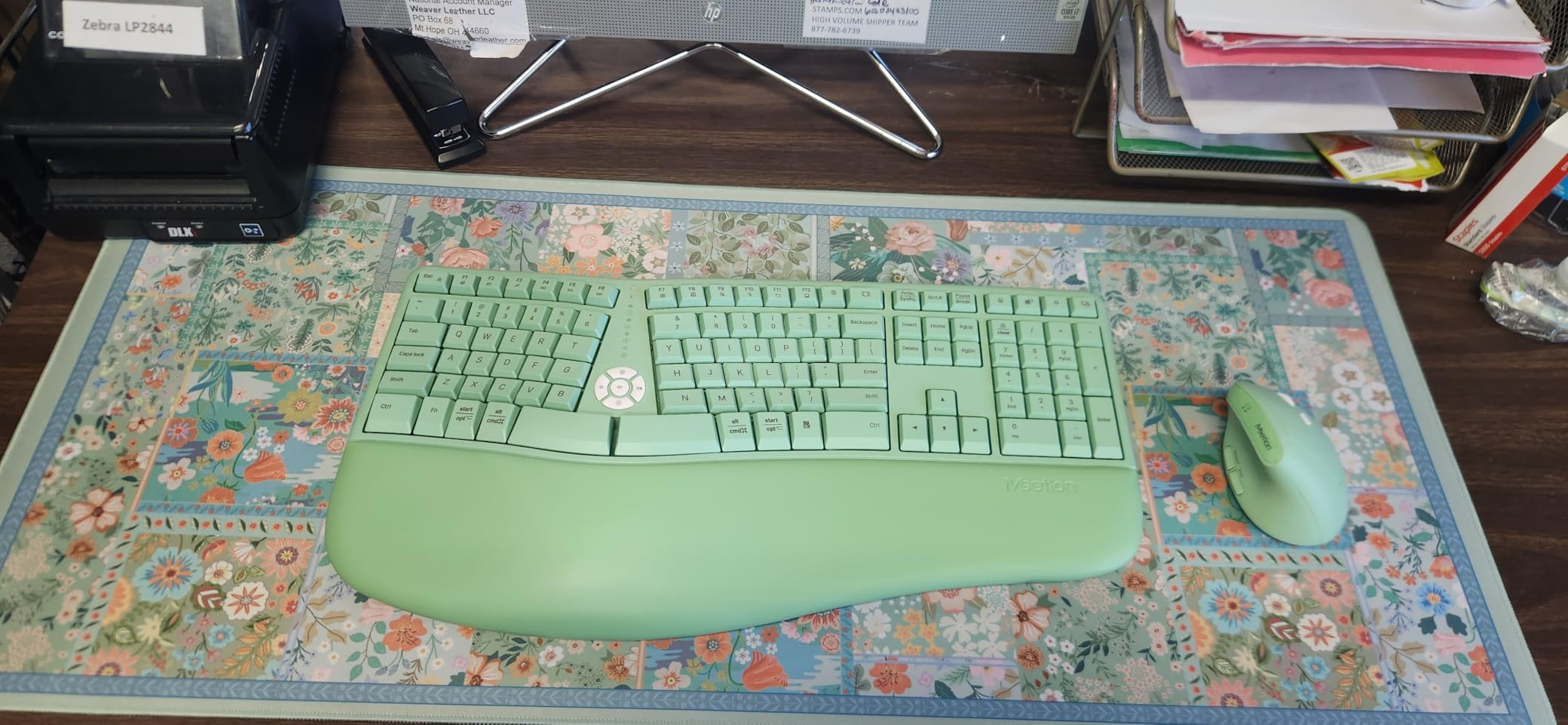 MEETION Ergonomic Keyboard and Mouse, Wireless Keyboard with Vertical Mouse, Split Curved Keyboard with Wrist Rest, Natural Typing USB Receiver Rechargeable Full Size customer photo 2
