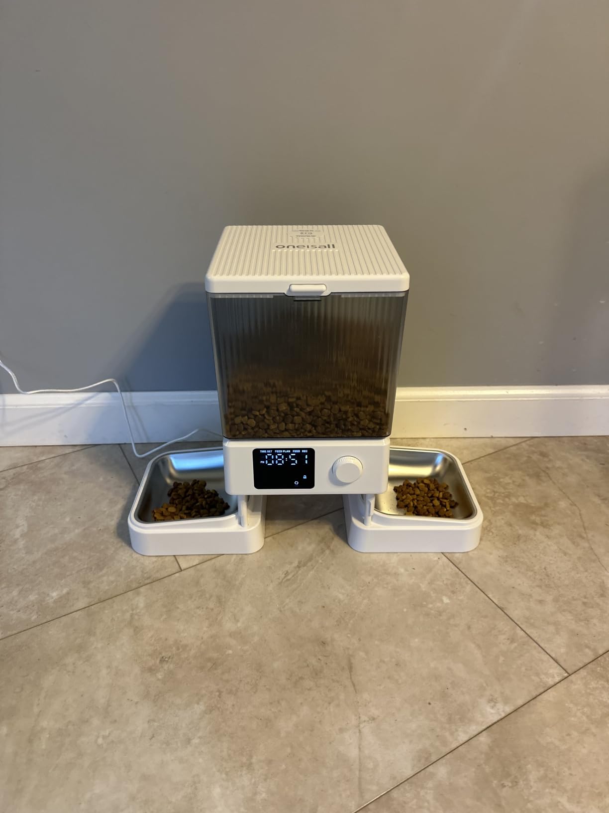 oneisall Automatic Cat Feeder for 2 Cats, 20 Cups/5L Automatic Cat Food Dispenser for Small Pets Indoor, Timed Cat Feeder for Dry Food customer photo 2