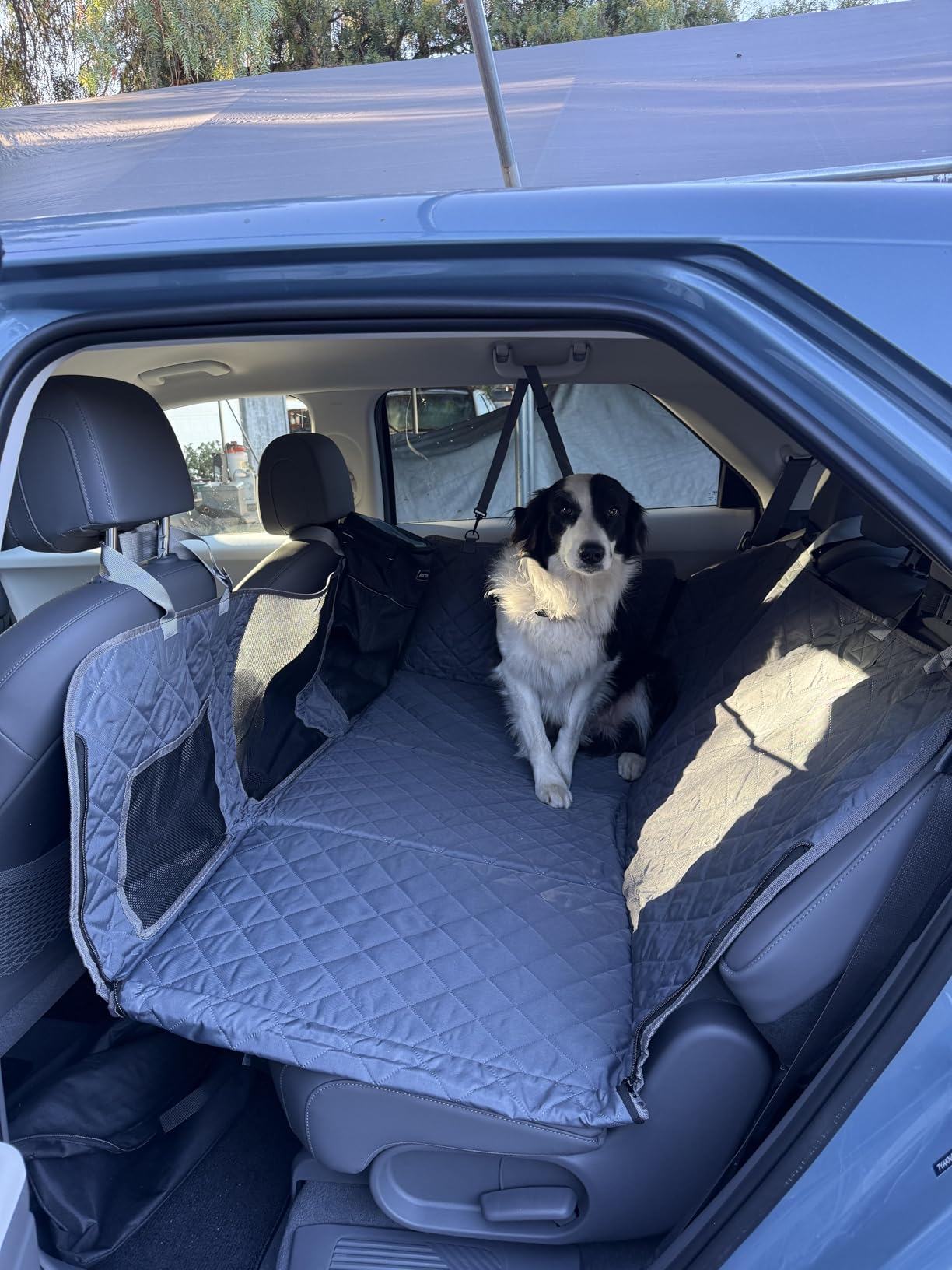URPOWER 2026 Upgraded Back Seat Extender for Dogs - Large Hard Bottom Dog Car Seat Cover Holds 550lbs, Waterproof Dog Hammock Pet Bed with High-Density Foam Non-Slip Backseat Protector customer photo 2