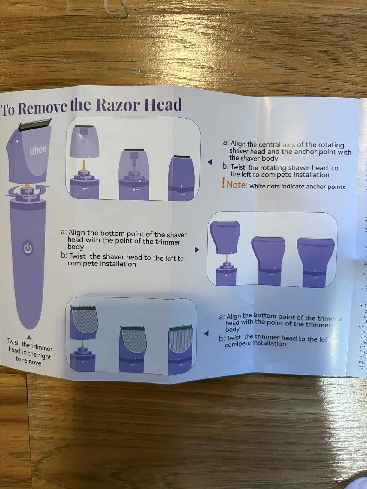 Ufree Bikini Trimmer Electric Razors for Women, Ceramic Blade Body Hair Trimmer, IPX7 Waterproof Rechargeable Lady Shaver, Personal Groomer for Legs & Pubic Hair, Gifts for Women, Purple customer photo 2