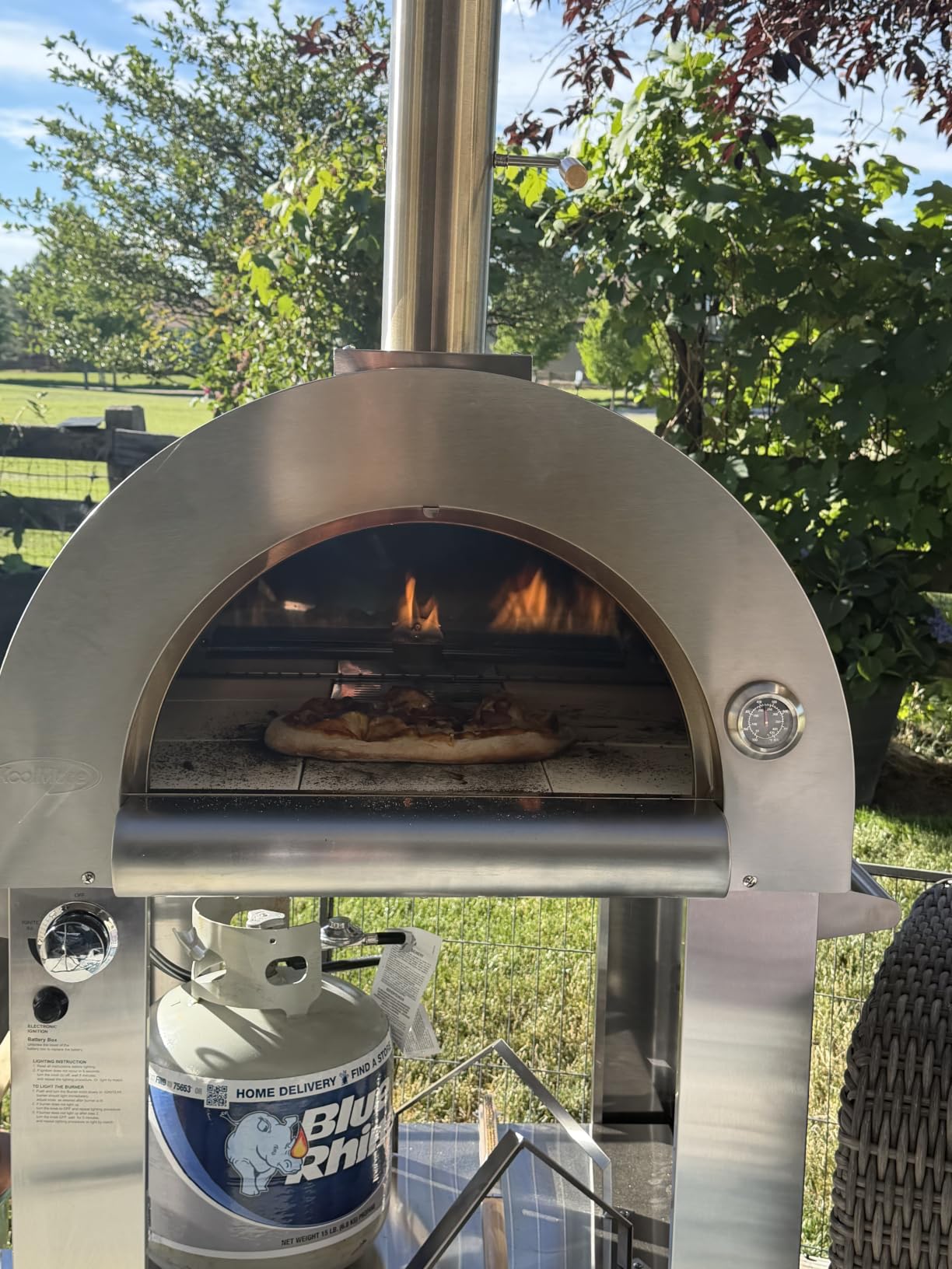 KoolMore 32 in. Outdoor Propane Gas and Wood fired Pizza Oven in Stainless-Steel customer photo 2