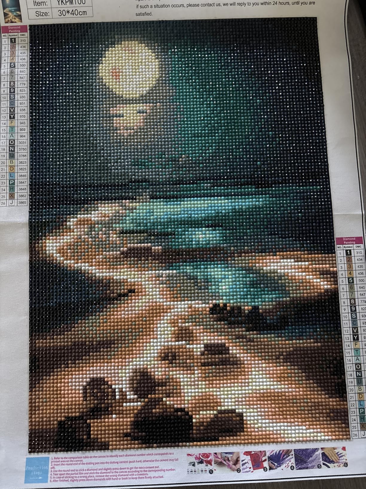 KINPLUB Moonlight Beach Diamond Painting Kits for Adults, 5D Seaside Moon Diamond Art Kits for Beginners, DIY Full Drill Paint with Diamond, Home Wall Decor 12 x 16 Inch customer photo 2