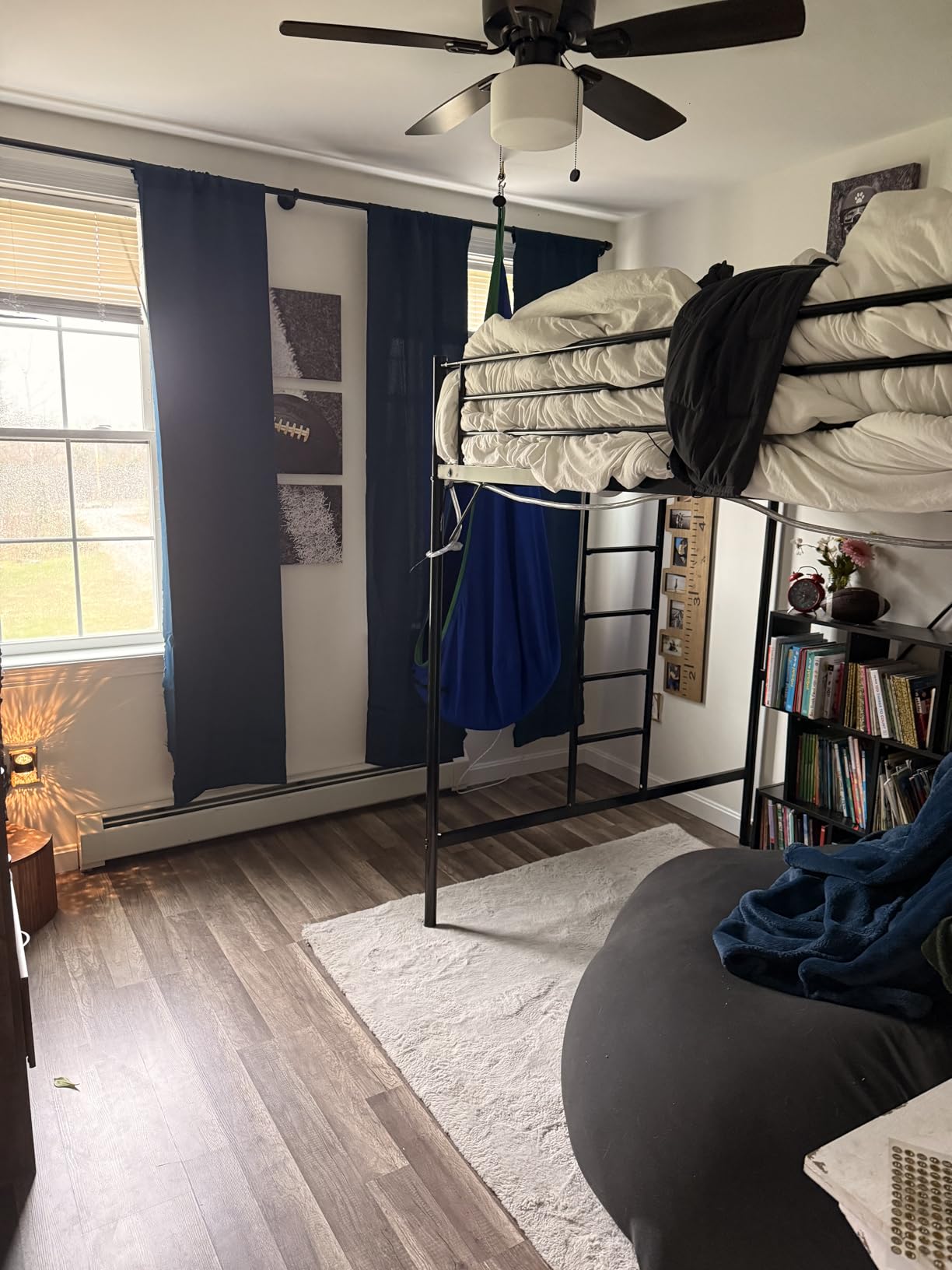VINGLI Loft Bed Full Size with Flat Rungs for Adults, Kids and Young Teens, No Box Spring Required, Heavy Duty Metal Slat Support, Black customer photo 1
