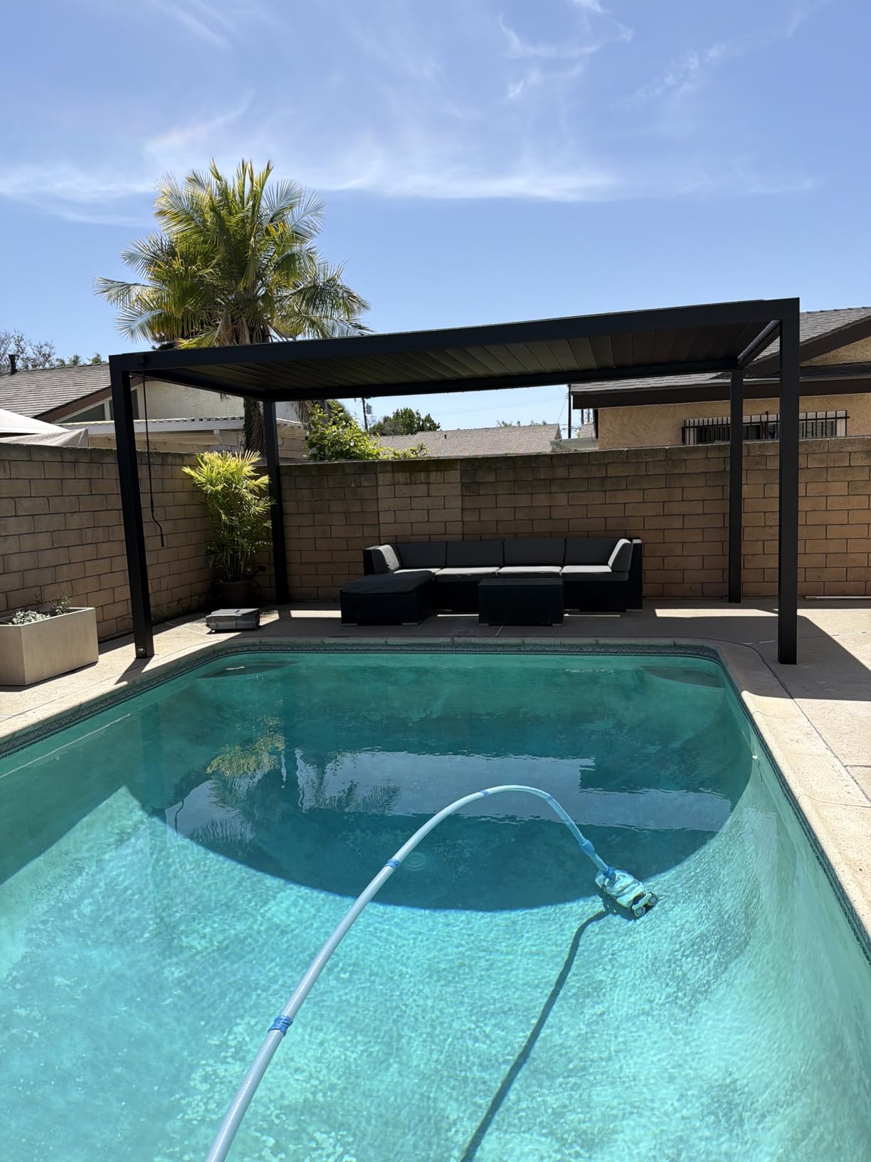 Backyard Discovery Sarasota 20' x 10' Galvanized Steel Louvered Pergola Kit with Adjustable Roof, Shade, Rain Protection, High-Wind Rating, Gutter System for Outdoor Patio, Garden, Deck, Entertaining customer photo 1
