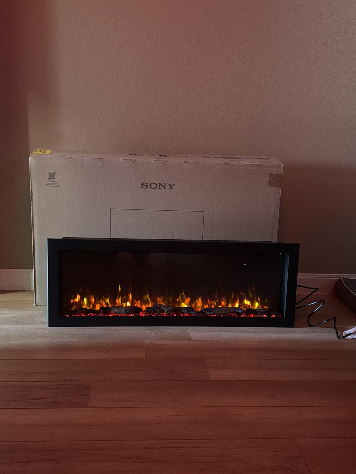PuraFlame Bernice 60 Inch Smart Linear Electric Fireplace - Clean Hidden Vent Design, Flame with 9 Colors, Recessed in-Wall or Wall-Mount or Free Standing, Compatible with Alexa and Google Assistant customer photo 1