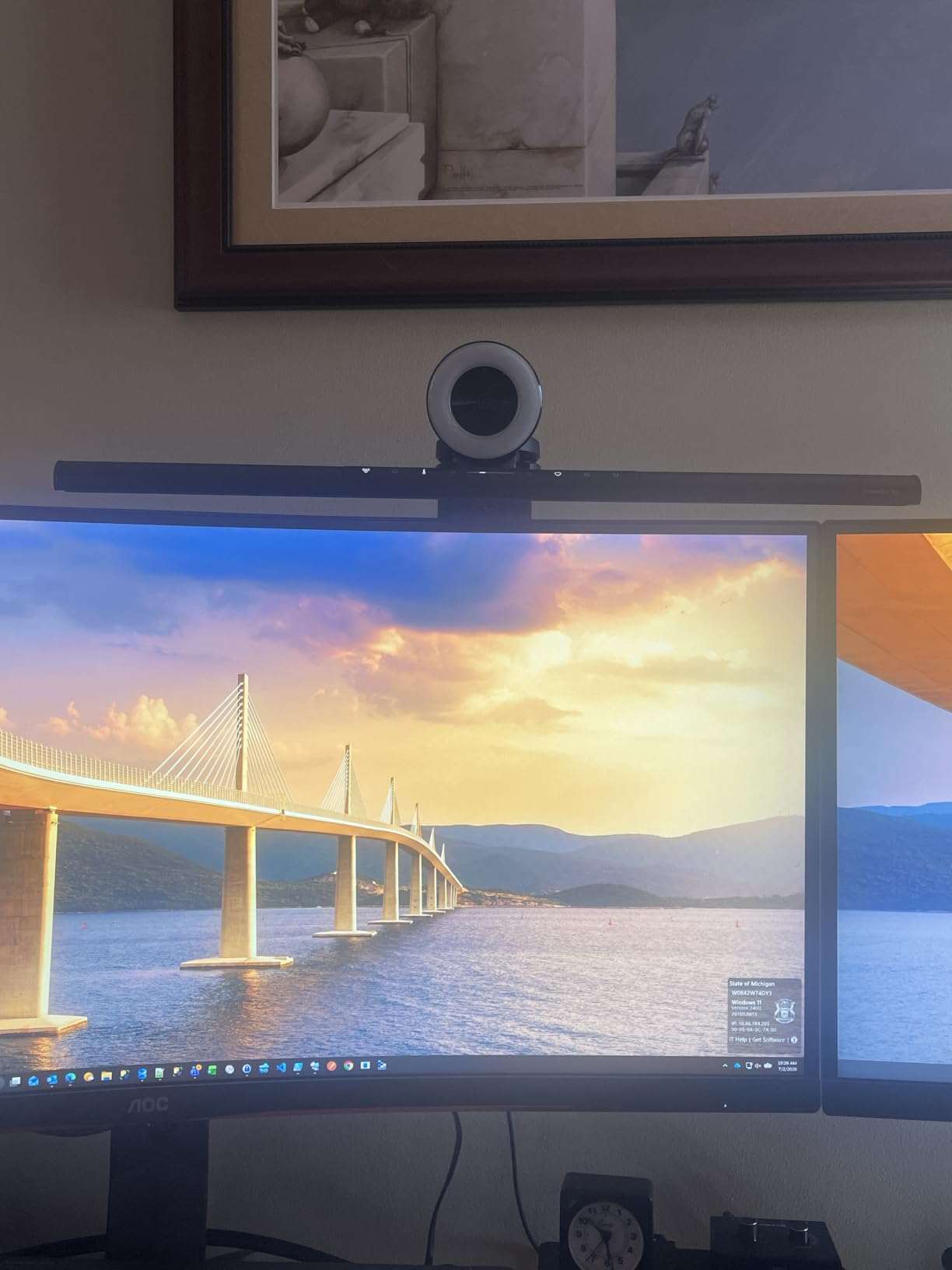 BenQ ScreenBar Pro LED Monitor Light Bar (Black) - Ultrawide Lighting, Motion Sensor, Adjustable Brightness/Color Temperature, Eye-Care USB-C Monitor lamp, No Glare, Curved Monitors, Monitor accessory customer photo 1