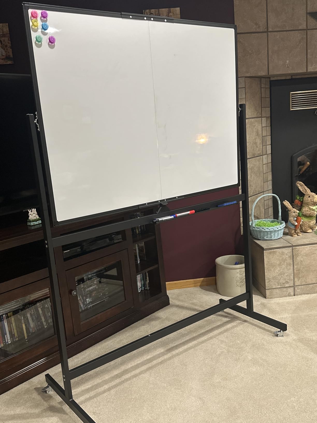 maxtek Rolling Whiteboard, 48x36 Large Magnetic White Board with Stands, Big Double-Sided White Board Dry Erase on Wheels for Homeschool, Home Office, Office, School customer photo 1