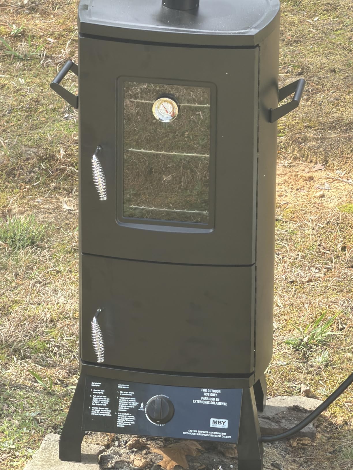 Propane Smoker with Cover, Vertical Meat Gas Smoker Grill Outdoor Heavy Duty 3 Removable Smoking Racks, Black customer photo 2