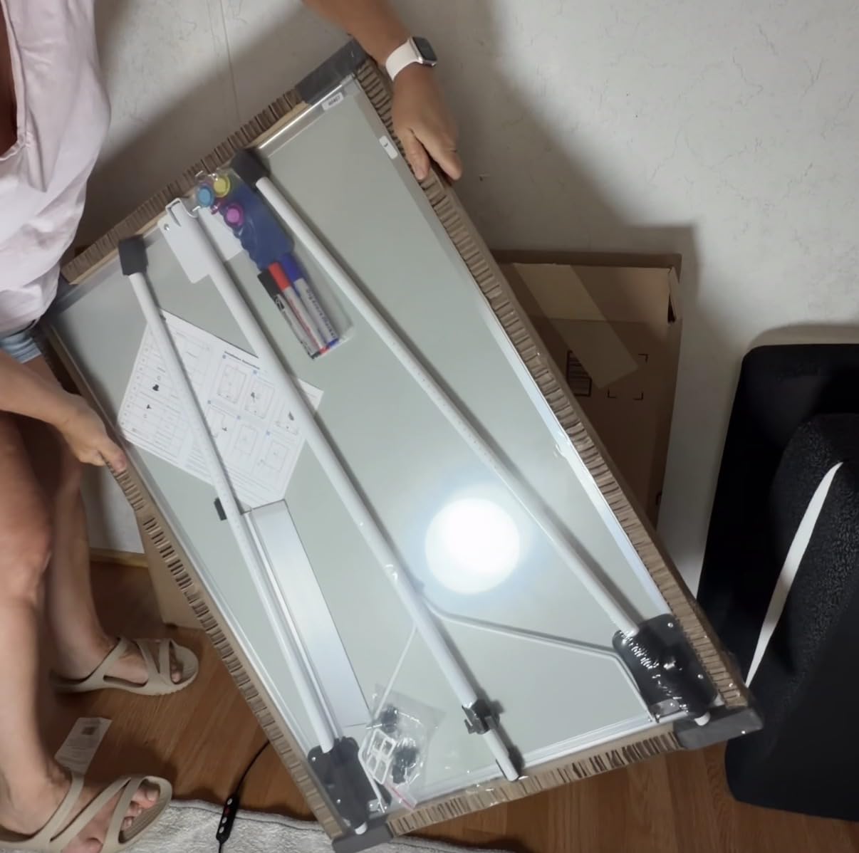 Large Rolling Whiteboard on Wheels, 48
