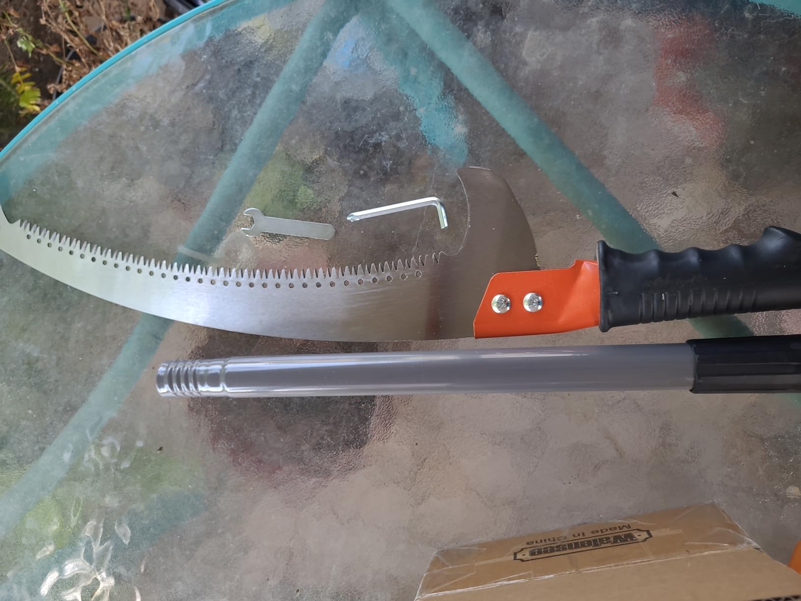 7.3-27FT Extendable Long Handle Pole Saw with Blade and Branch Scissors | extendable pole saw; tree trimmer with scissors; pruning saw customer photo 2
