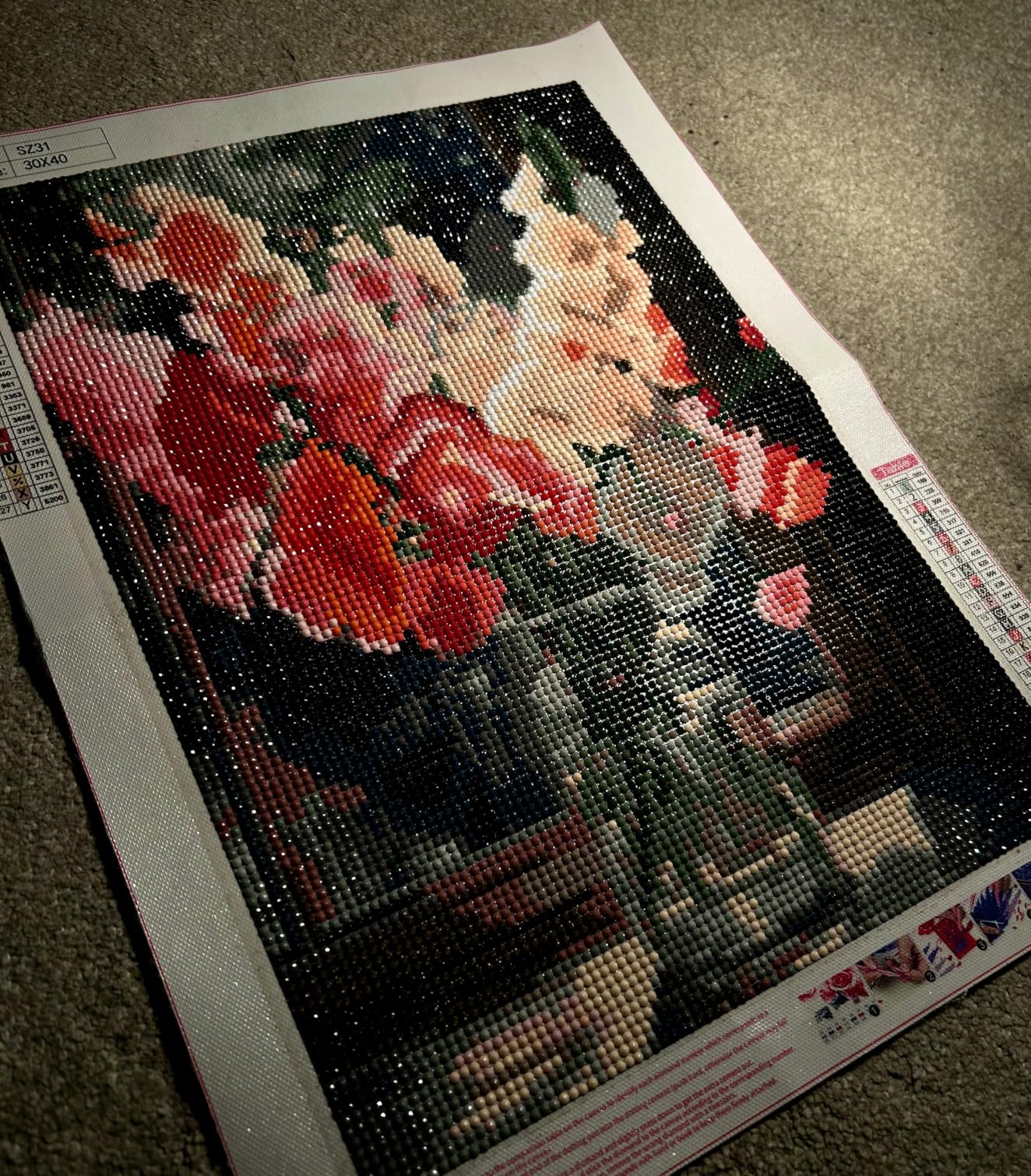 Ausanrl Hydrangea Diamond Painting Kits for Adults - Flowers Diamond Art Kits for Adults, 5D Diamond Painting Flowers, DIY Full Drill Diamond Painting Flower Gem Art and Crafts 12x16inch customer photo 2