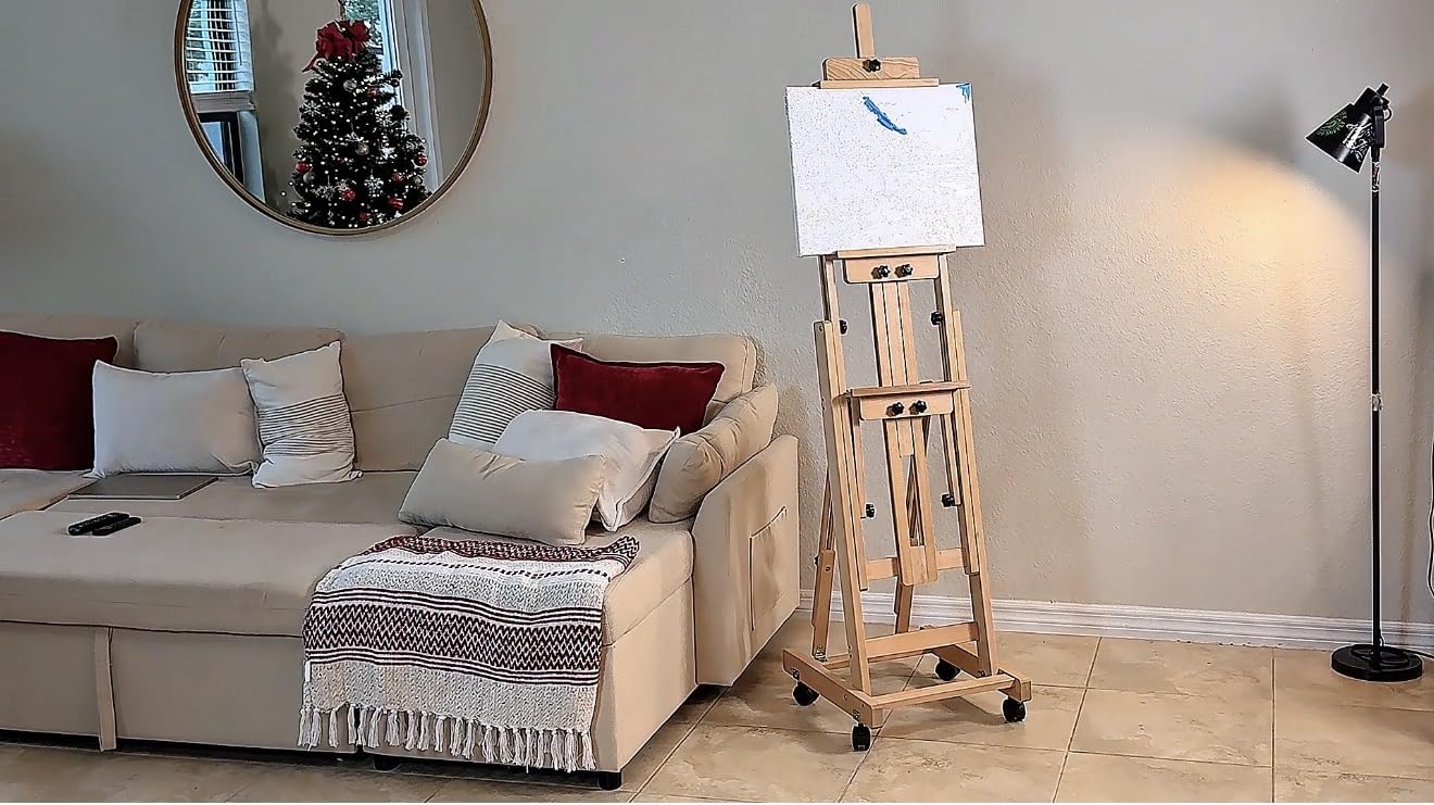 H-Frame Multifunctional Easel, Foldable & Adjustable (Vertical to Horizontal), Holds Two Canvases (Up to 77 Inches), Professional H-Frame Art Easel for Adults customer photo 2