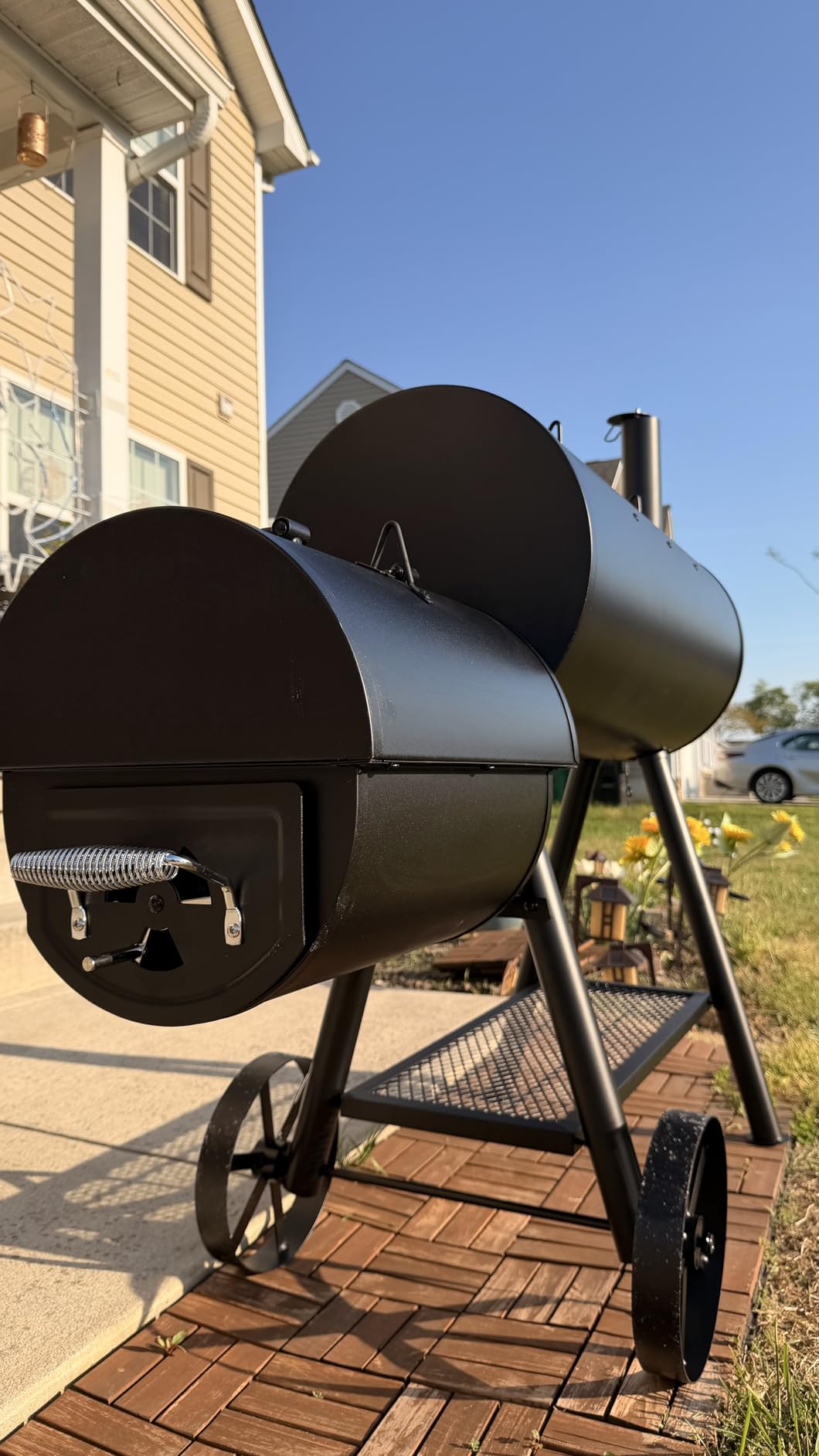 Sophia & William Heavy-Duty Vertical Offset Charcoal Smoker Extra Large Outdoor BBQ Grill with Offset Smoker, 961 SQ.IN. Cooking Area with Warming Tray, Push-out Ash Tray customer photo 1