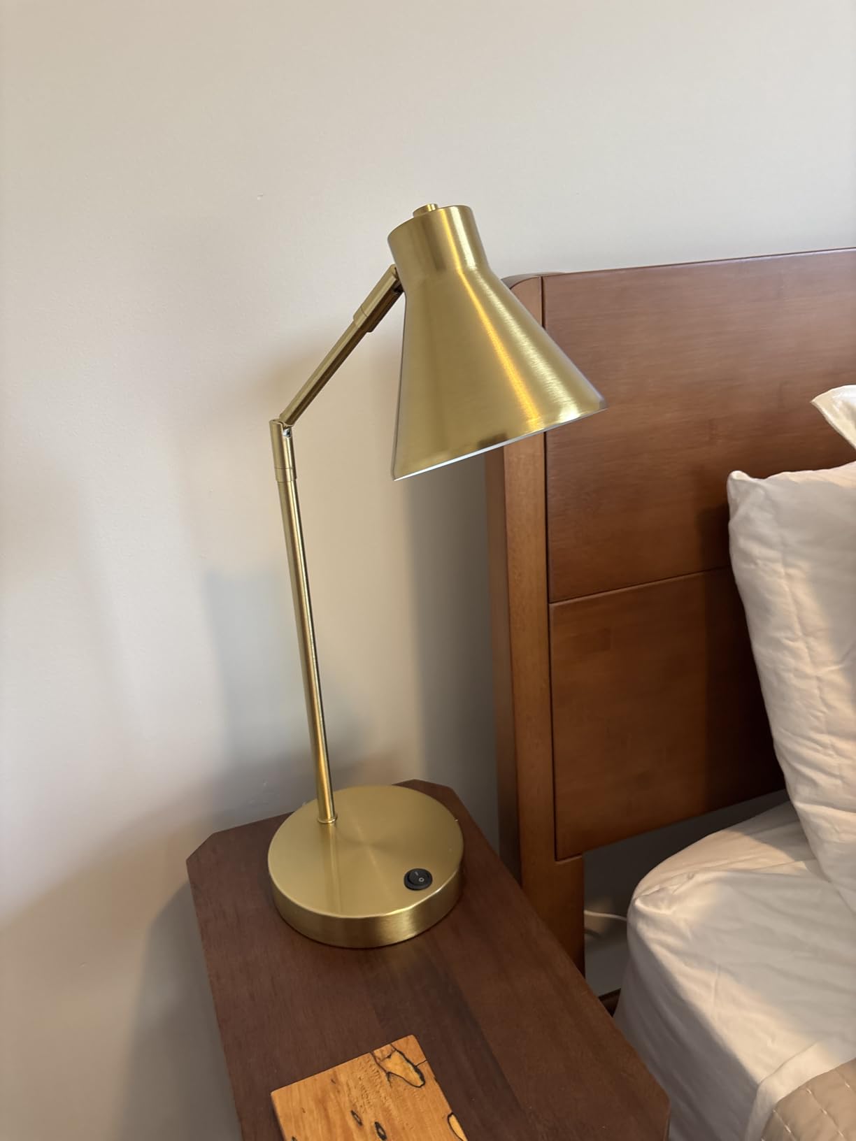 O'Bright Astrum - LED Desk Lamp with Dual USB Charging Ports, 100% Metal, 270 Degree Swivel Arms, Soft White Light (3000K), Bedside & Home Office Table Lamp, ETL Listed, Antique Brass Finish customer photo 2