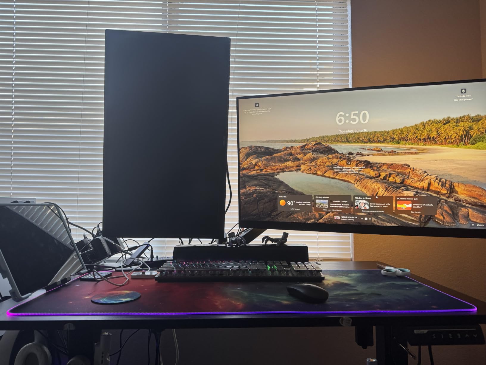 WALI Dual Monitor Stand for 13-32 inch Computer Screens, Dual Monitor Arms for 2 Monitors Holds up to 22 lbs, Height Adjustable Dual Monitors Mount, VESA 75x75/100x100mm (GSMP002N), Black customer photo 2