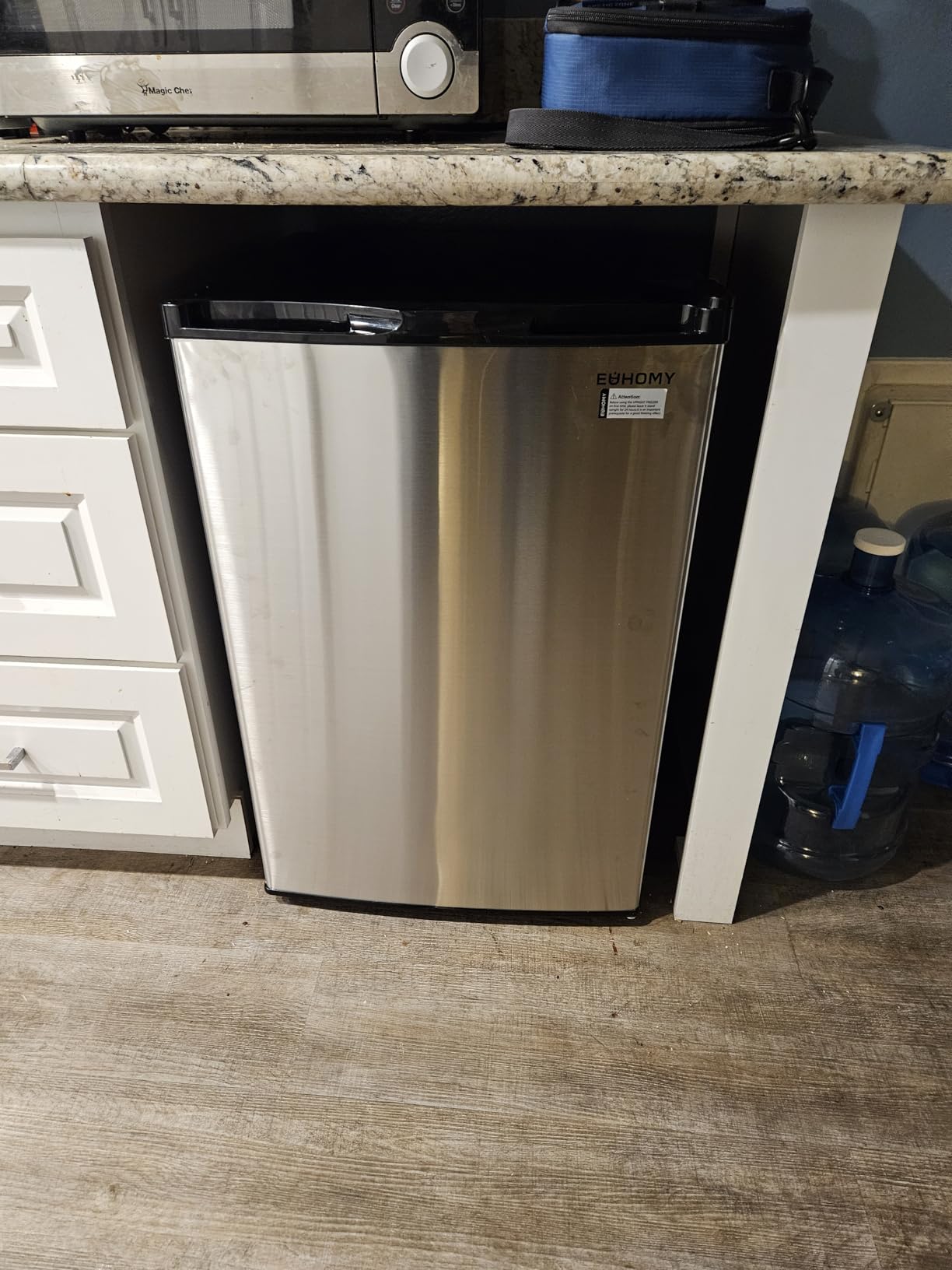 EUHOMY Upright freezer, 3.0Cubic Feet, Single Door Compact Mini Freezer with Reversible Door,Small freezer for Home/Dorms/Apartment/Office, Black customer photo 1