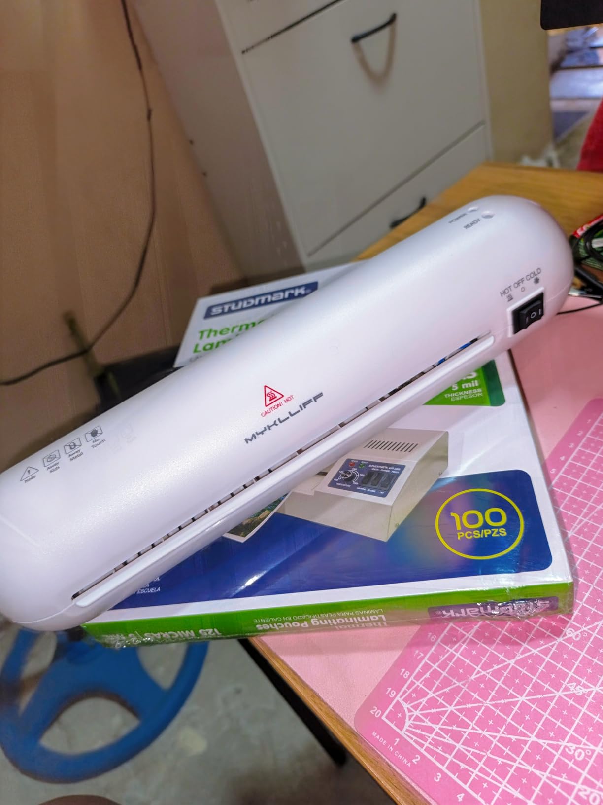 Laminator Machine 9-Inch Portable Thermal Laminater with Hot & Cold Modes, A4 Small Laminating Machine with ABS Jam-Release, 3-Min Warm-Up, 6-in-1 Photo Laminator Kit for Home and Class, White customer photo 1