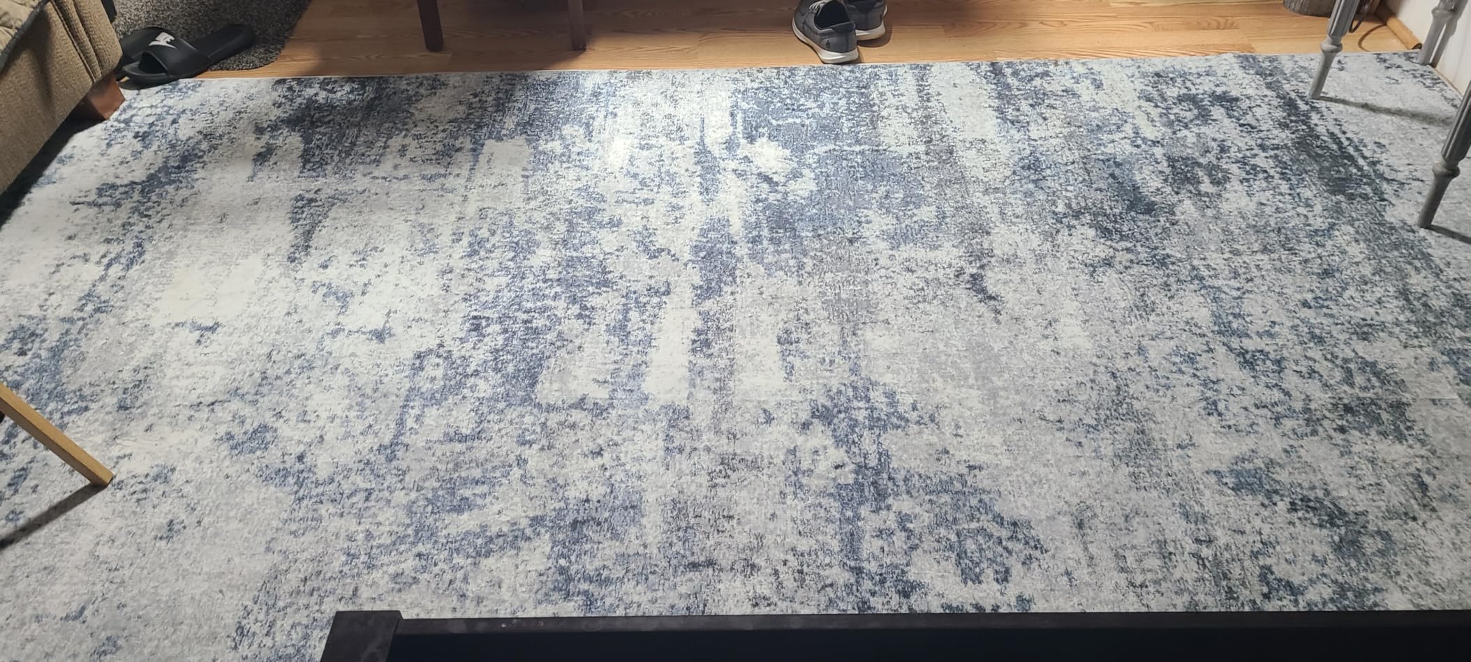 8x10 Area Rugs for Living Room Rug Washable: Abstract Large Rug for Dining Room Bedroom Carpet Non Slip 8 by 10 Indoor Modern Nursery Home Office Blue Grey customer photo 2