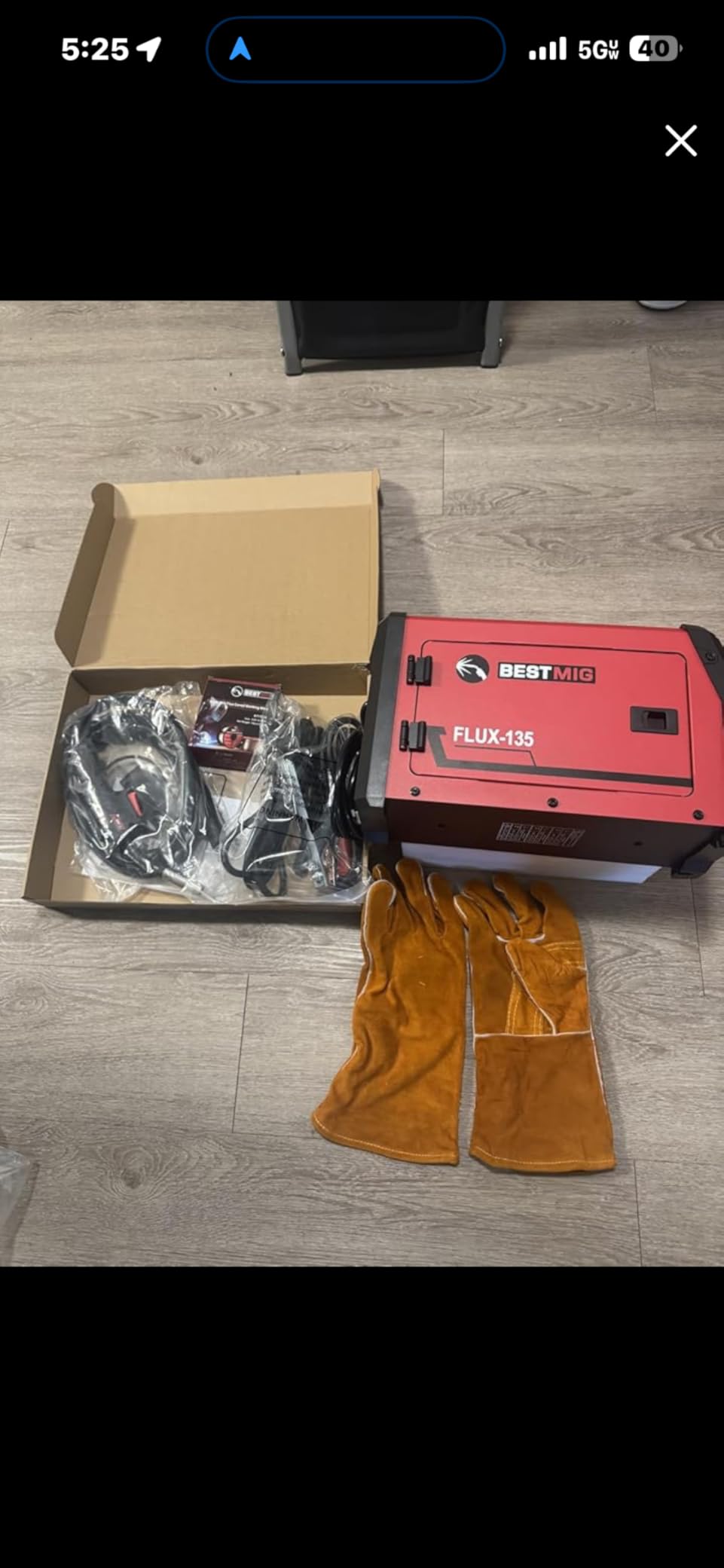 BESTMIG 135A MIG Welder - 3-in-1 Flux Core Welder, MIG/Lift TIG/Stick Welding Machine - Portable IGBT Inverter - 110V with Welding Helmets and Gloves (Red Black, MIG 135A Welder) customer photo 1