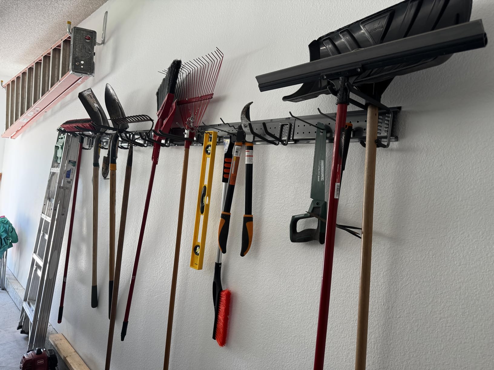 Garage Tool Organizer Wall Mount 49.5 inches with 10 Adjustable Heavy-Duty Hooks, Garage Organization, Garden Tool Storage Rack, Yard, and Shed, Holds Up to 400 lbs customer photo 2