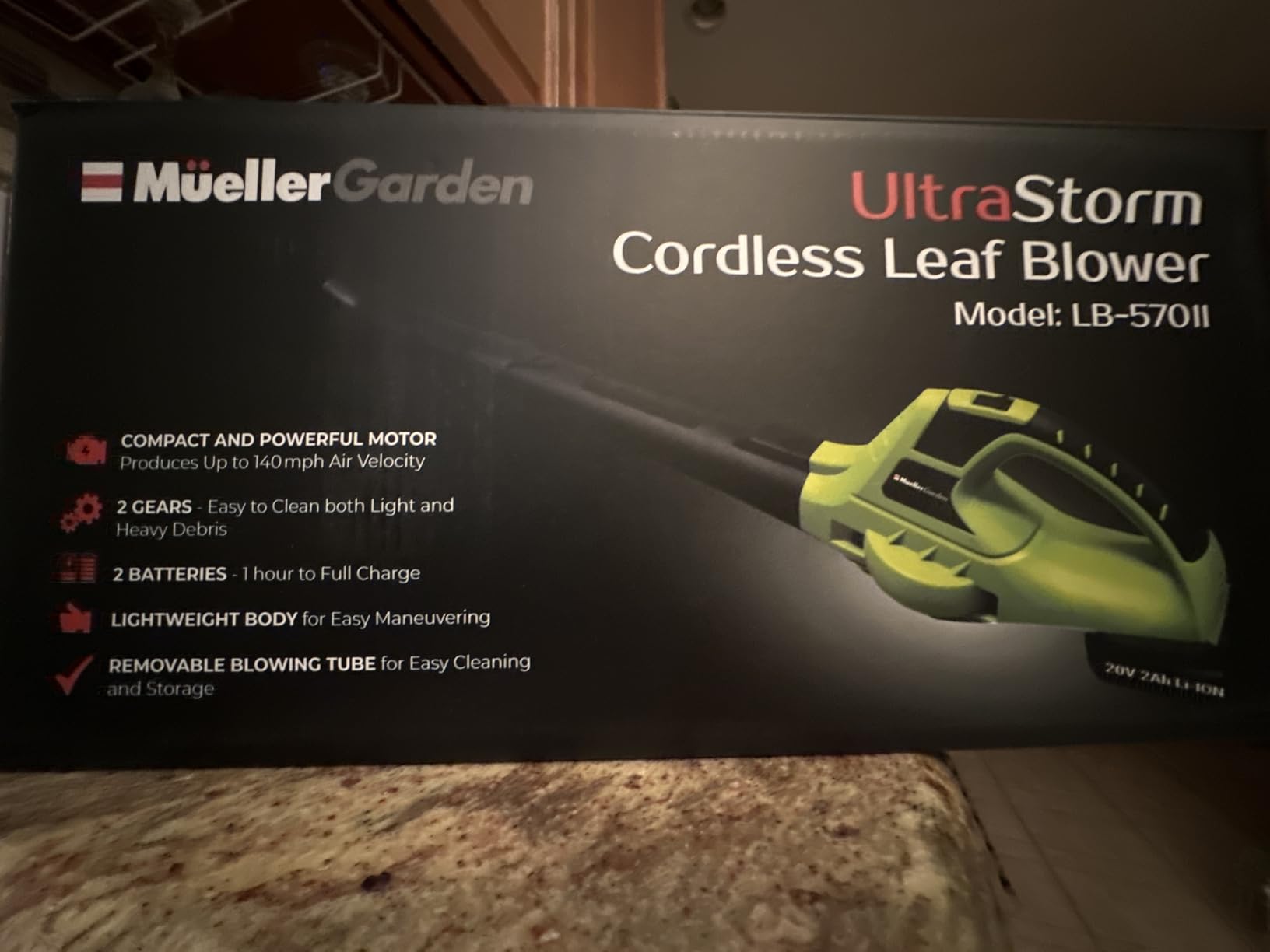 Mueller UltraStorm Cordless Leaf Blower, 2 Batteries Included for 2X Runtime, 140 MPH 20V Brushless Motor, 3.3 lb Lightweight, 2-Speed Variable, 1-Hour Fast Charge, for Lawn, Patio, Driveway & Snow customer photo 1