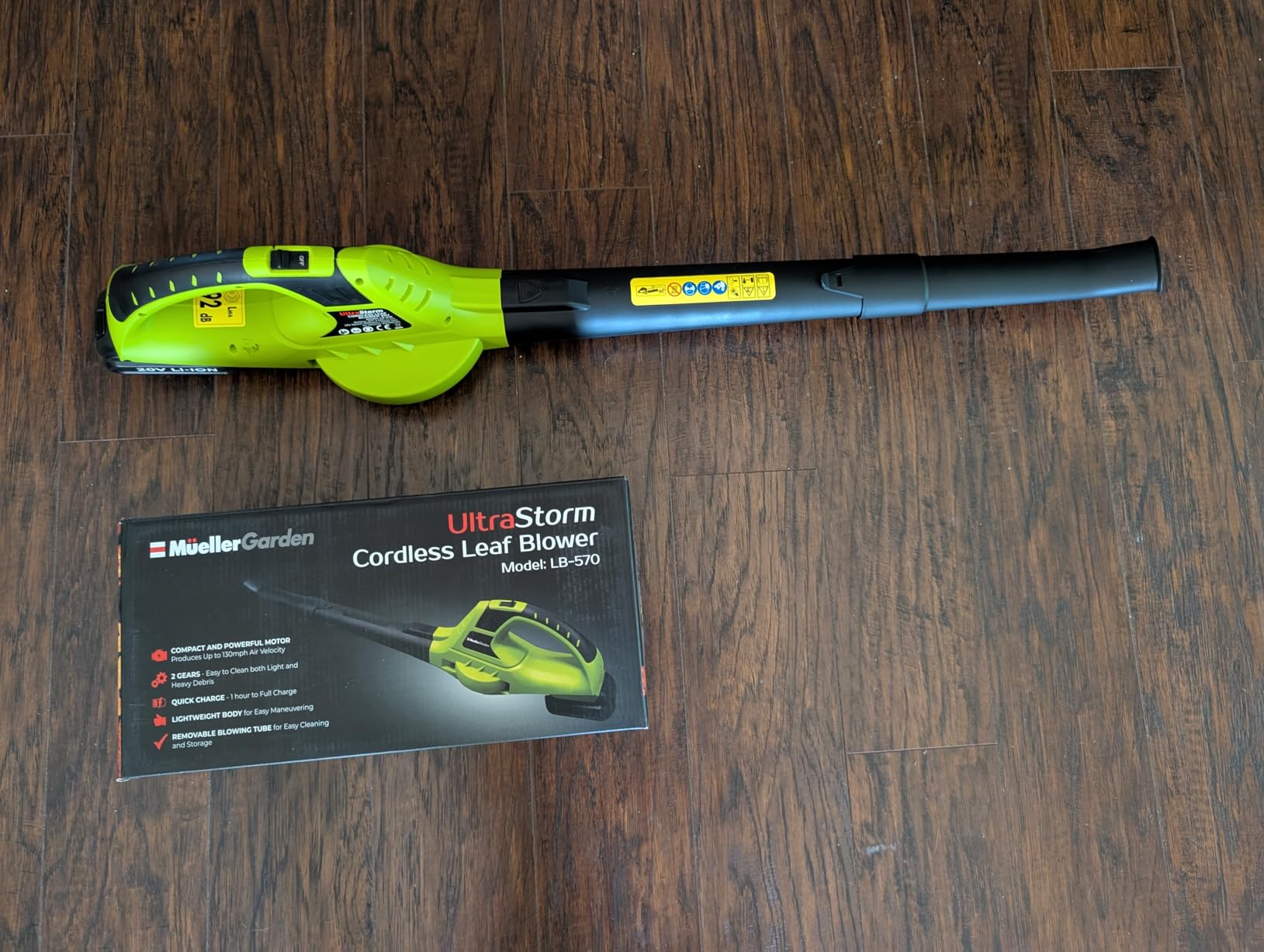Mueller UltraStorm Cordless Leaf Blower, 2 Batteries Included for 2X Runtime, 140 MPH 20V Brushless Motor, 3.3 lb Lightweight, 2-Speed Variable, 1-Hour Fast Charge, for Lawn, Patio, Driveway & Snow customer photo 2