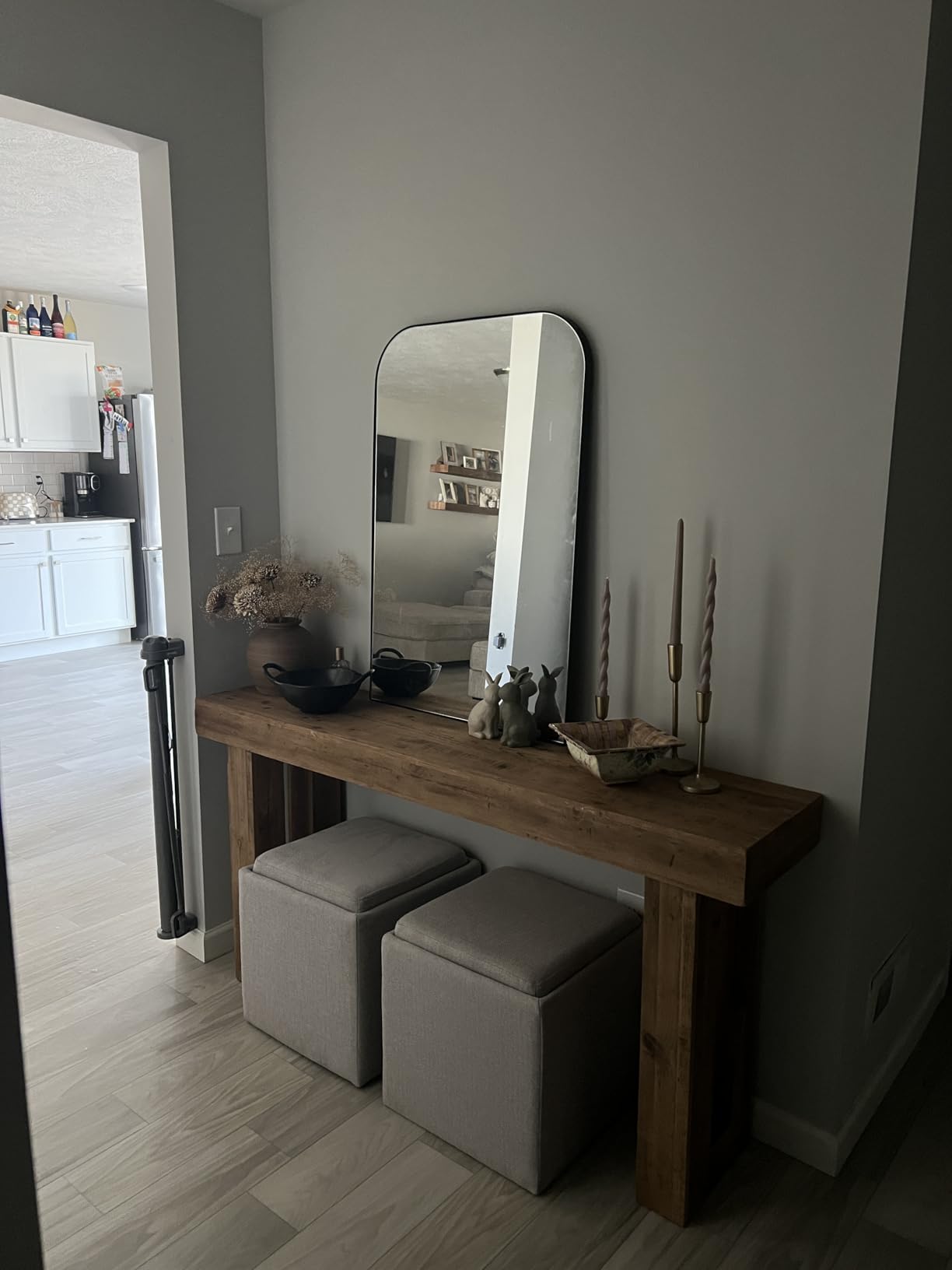 HOKYHOKY Reclaimed Solid Wood Console Table, 59