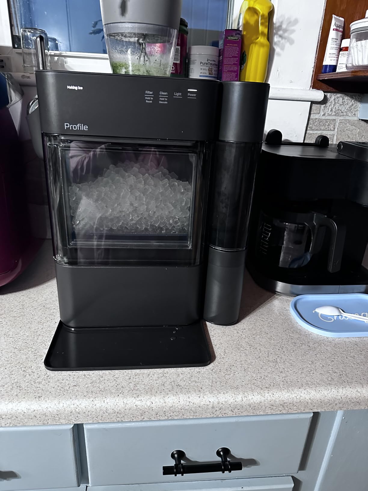 GE Profile Opal 2.0 Ultra Nugget Ice Maker with .75 Gallon Side Tank and Scale Inhibiting Filter, Scoop Included, 38 lbs in 24 Hours, Pellet Ice Machine with WiFi & Smart Connected, Stainless Steel customer photo 1