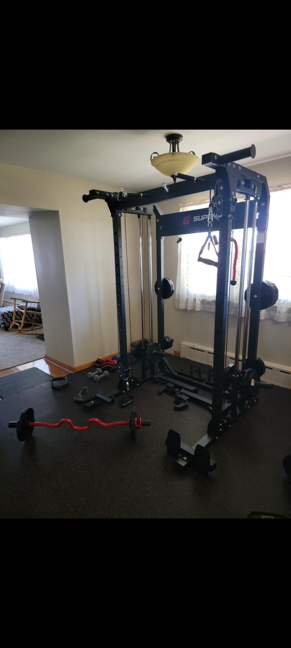 MAJOR FITNESS F22 Power Rack, 1600lbs All-in-One Squat Rack with Dual Pulley System, Heavy-Duty Steel Frame, Attachments & Storage for Home Gym Strength Training customer photo 2