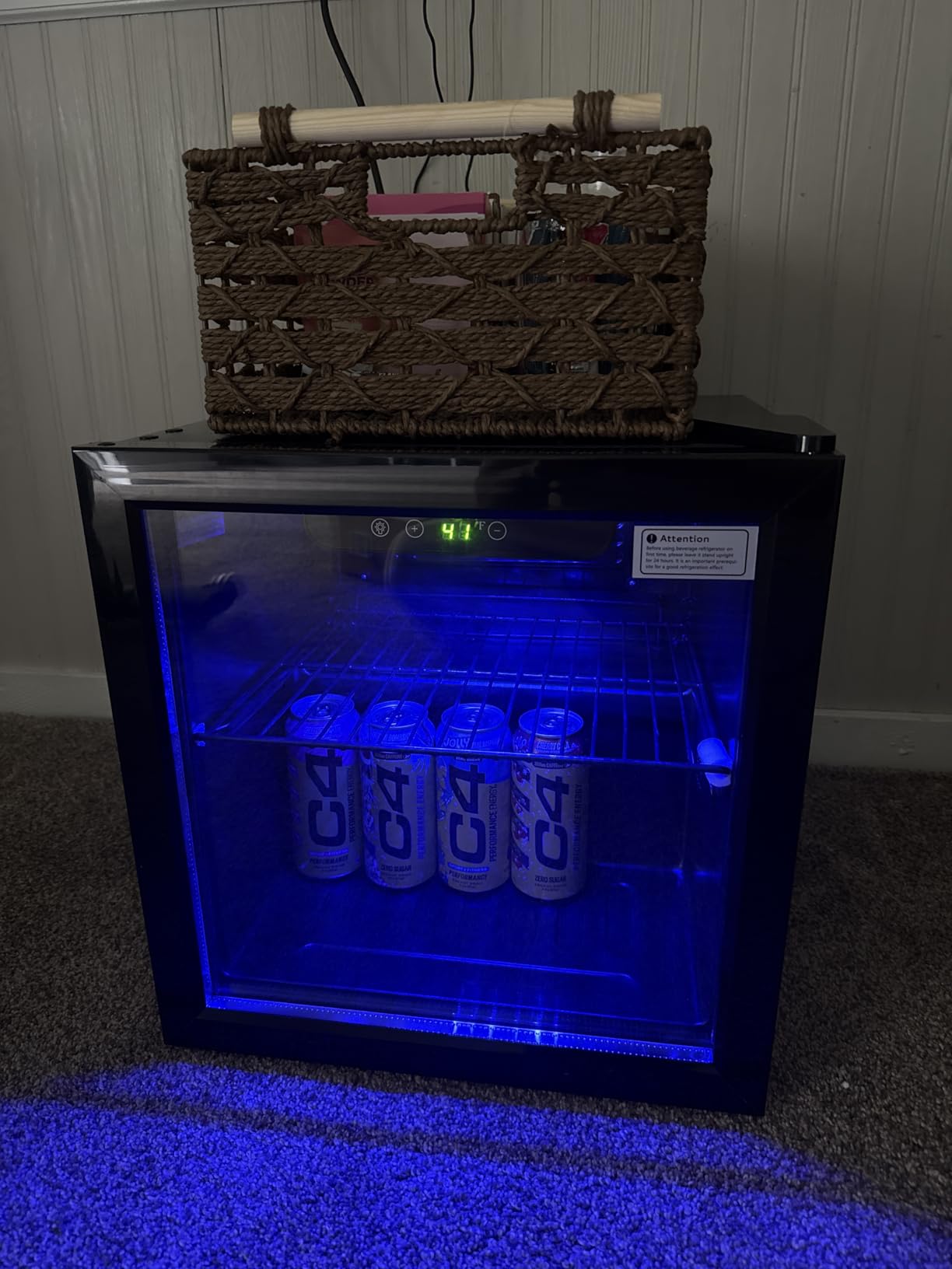 Feelfunn 24 Cans Beverage Refrigerator Cooler - Mini Fridge with Digital Temperature Control, Soda Wine Beer Drink Fridge - Small Refrigerator for Office Home Bedroom Dorm Bar, Black customer photo 1