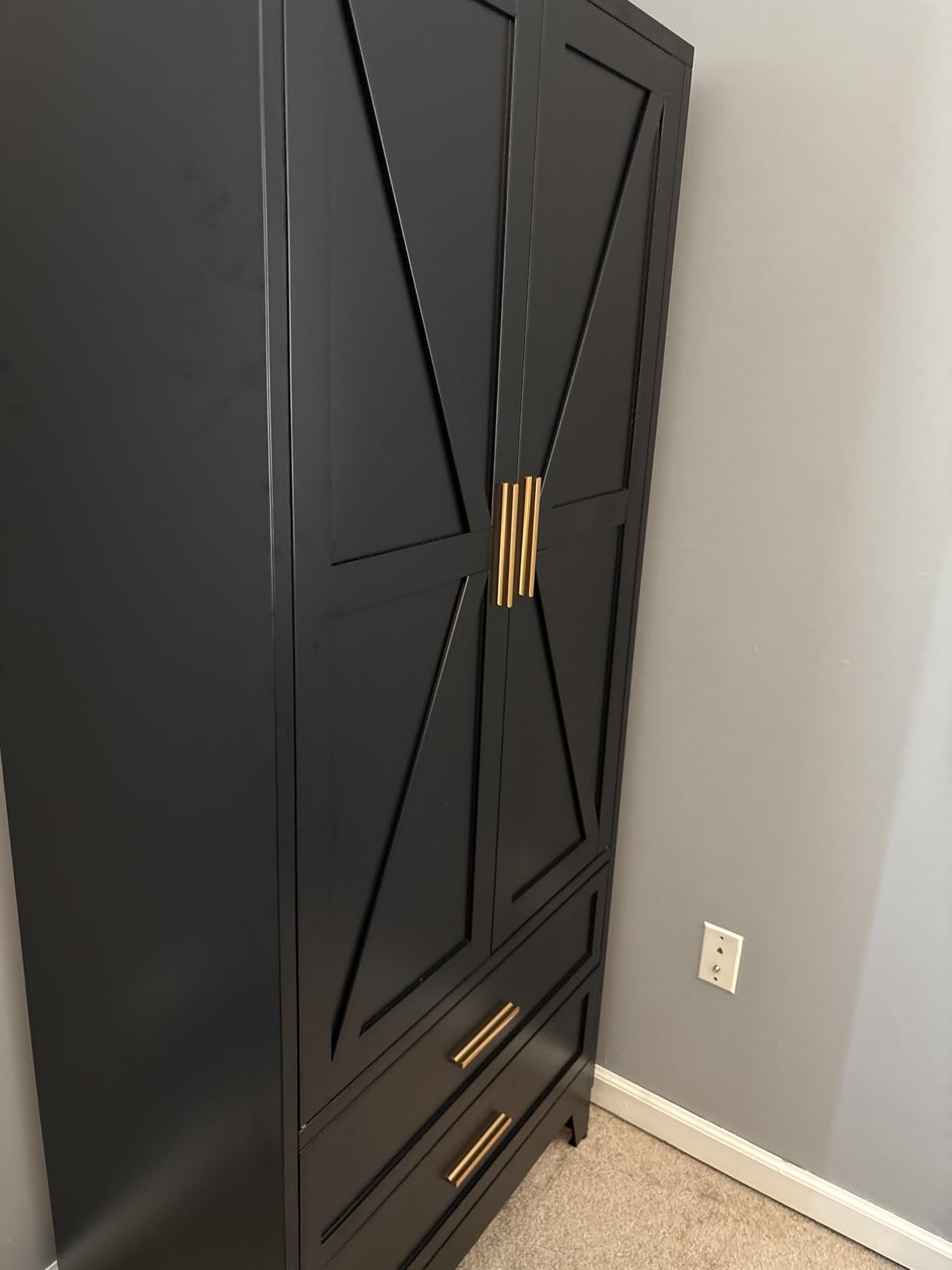 Baborokic Metal Wardrobe Cabinet with Hanging Rod, 71