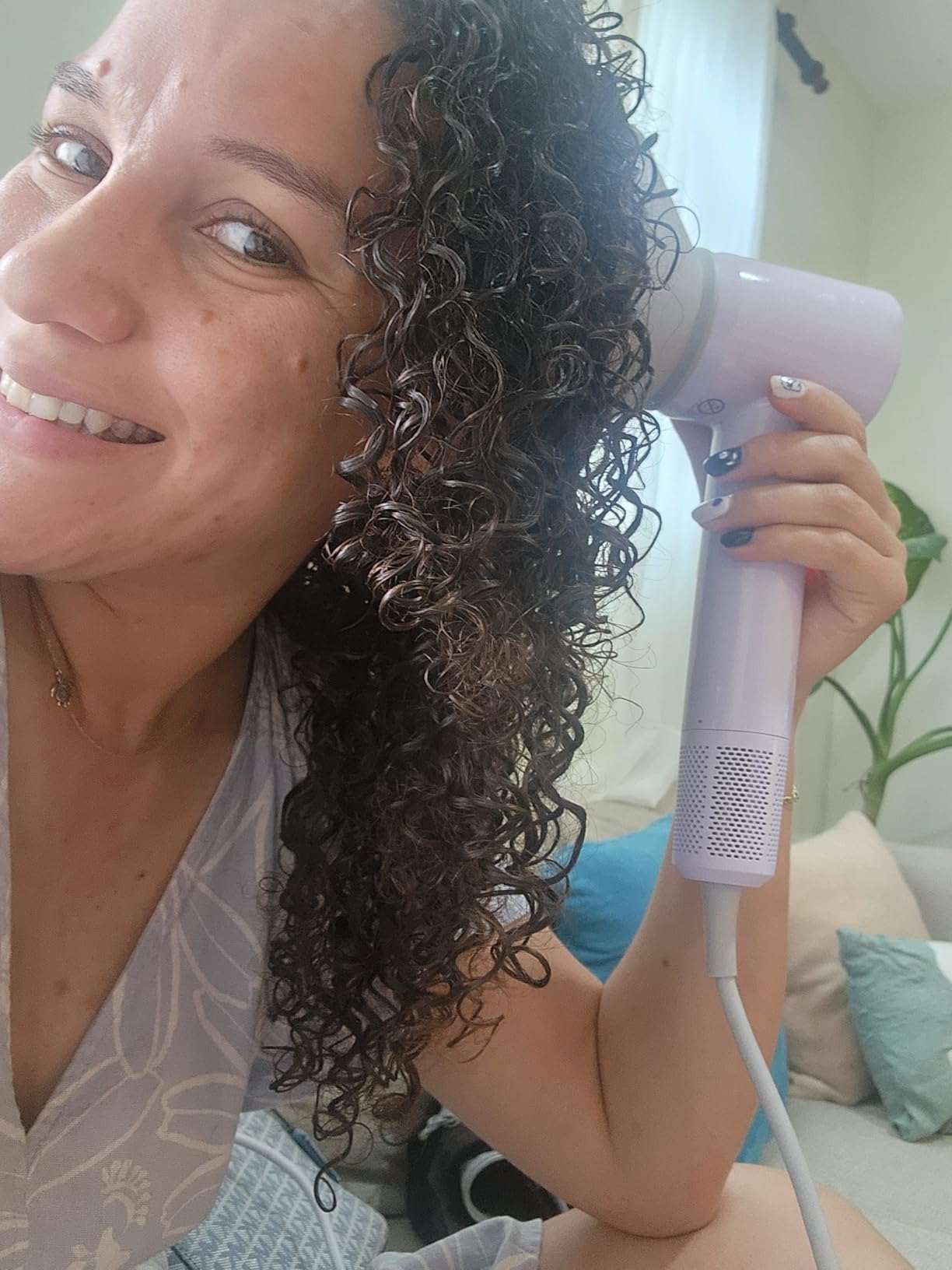 Laifen SE Lite Hair Dryer, Negative Ionic Blow Dryer with 100,000 RPM Brushless Motor for Fast Drying, High-Speed Low Noise Hair Dryer with Lightweight Design and 2 Nozzles Milktea, HD110 customer photo 2