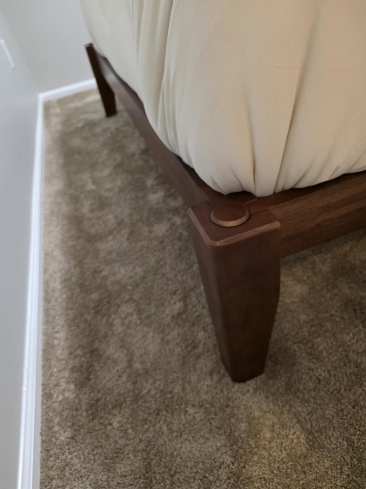 Thor Premium Solid Wood Bed Frame Queen, Japanese Joinery Bed Frame with Wood Slat Support, Platform Bed, No Box Spring Needed, Easy Assembly, Minimalist & Modern Style (Walnut) customer photo 1