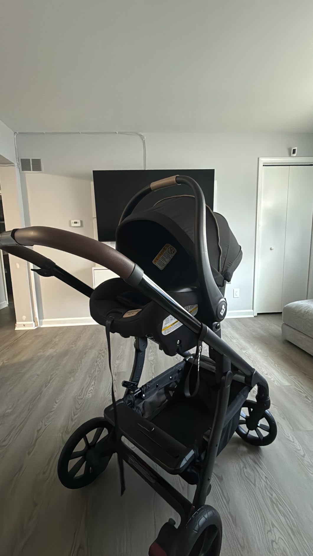 Maxi-Cosi Mico Pro Baby Infant Car Seat with Base, Ventilated Chair, Soft Headrest Pad, Easy-Install Latch, Adjustable Belt Guide, 3-Position Base, Stroller-Ready, 4-30 lbs, up to 32 in, Sea Shadow customer photo 1