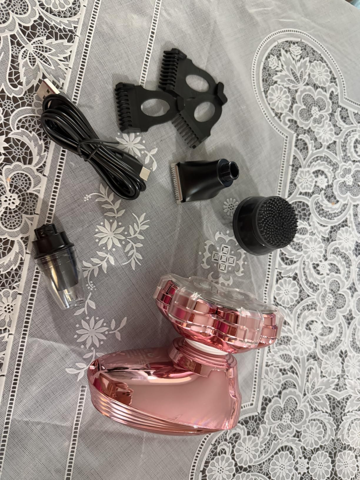 5-in-1 Electric Razors for Women, 7D Magnetic Heads Full Body Shaver, Waterproof Wet Dry Hair Remover with LED Display, Rechargeable Bikini Trimmer for Underarms, Face, Legs, Lips, Arms (Purple) customer photo 2
