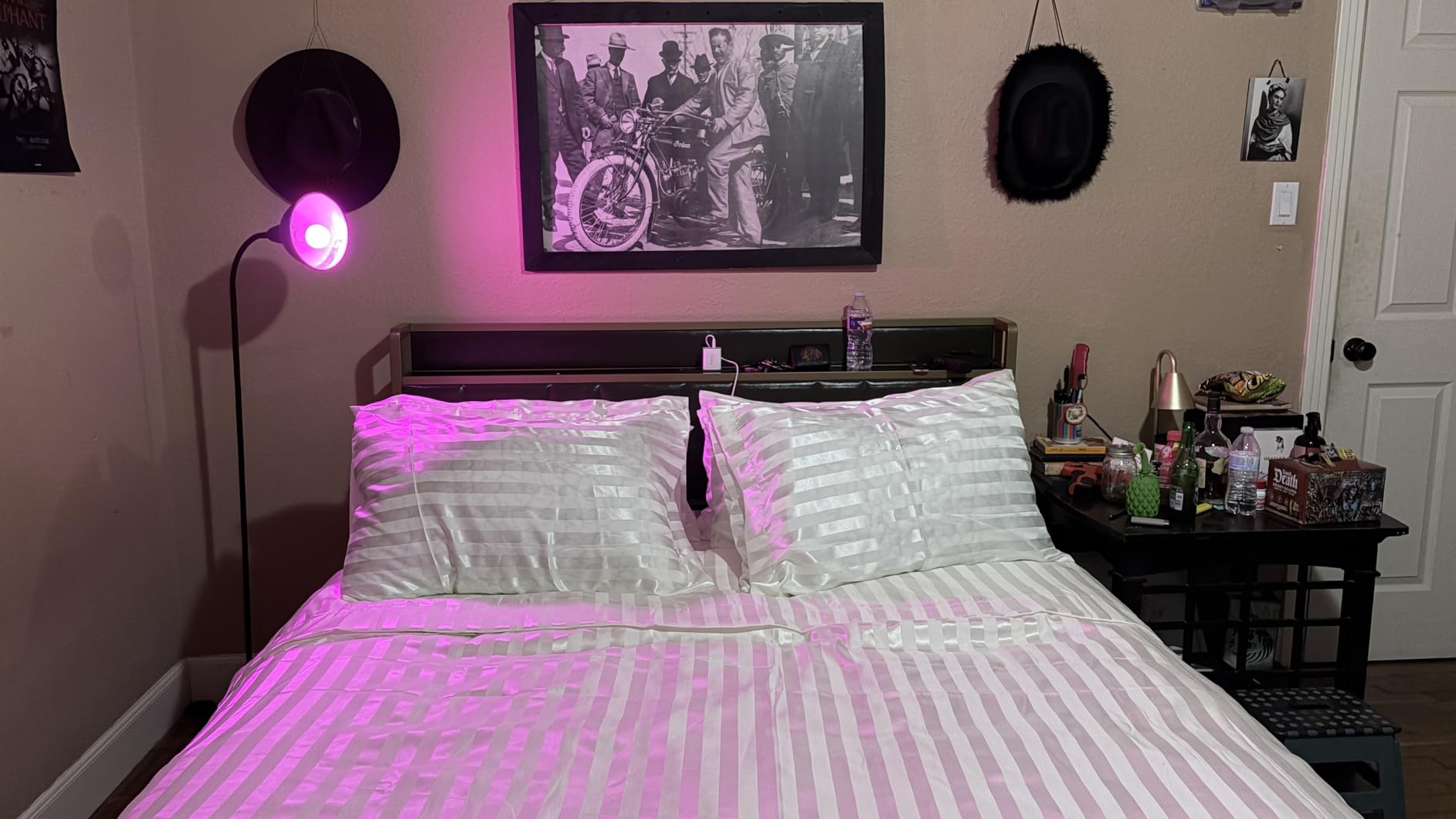 LIKIMIO King Bed Frame with 4 Storage Drawers, Platform Bed with Charged Headboard, Sturdy and Stable, No Noise, No Box Spring Needed, Easy Install, Wood and Cream customer photo 1