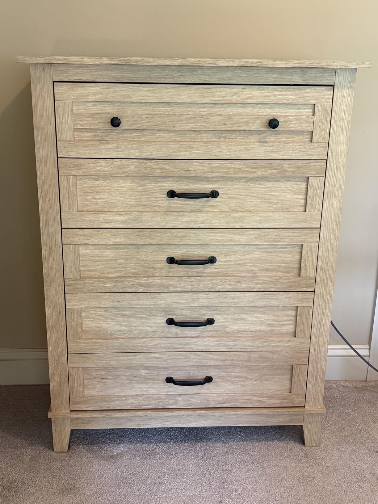 GarveeHome 5 Dresser for Bedroom, 41.3 in Tall Vertical Drawer Dresser with Large Storage, Freestanding Wooden Closet Chest for Bedroom, Living Room, Walnut customer photo 1