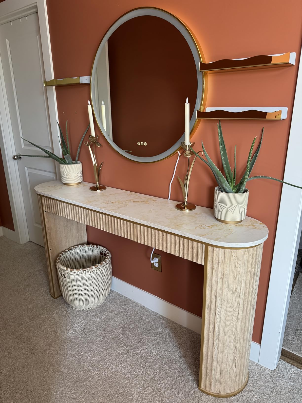OKD Modern Fluted Console Table, 63