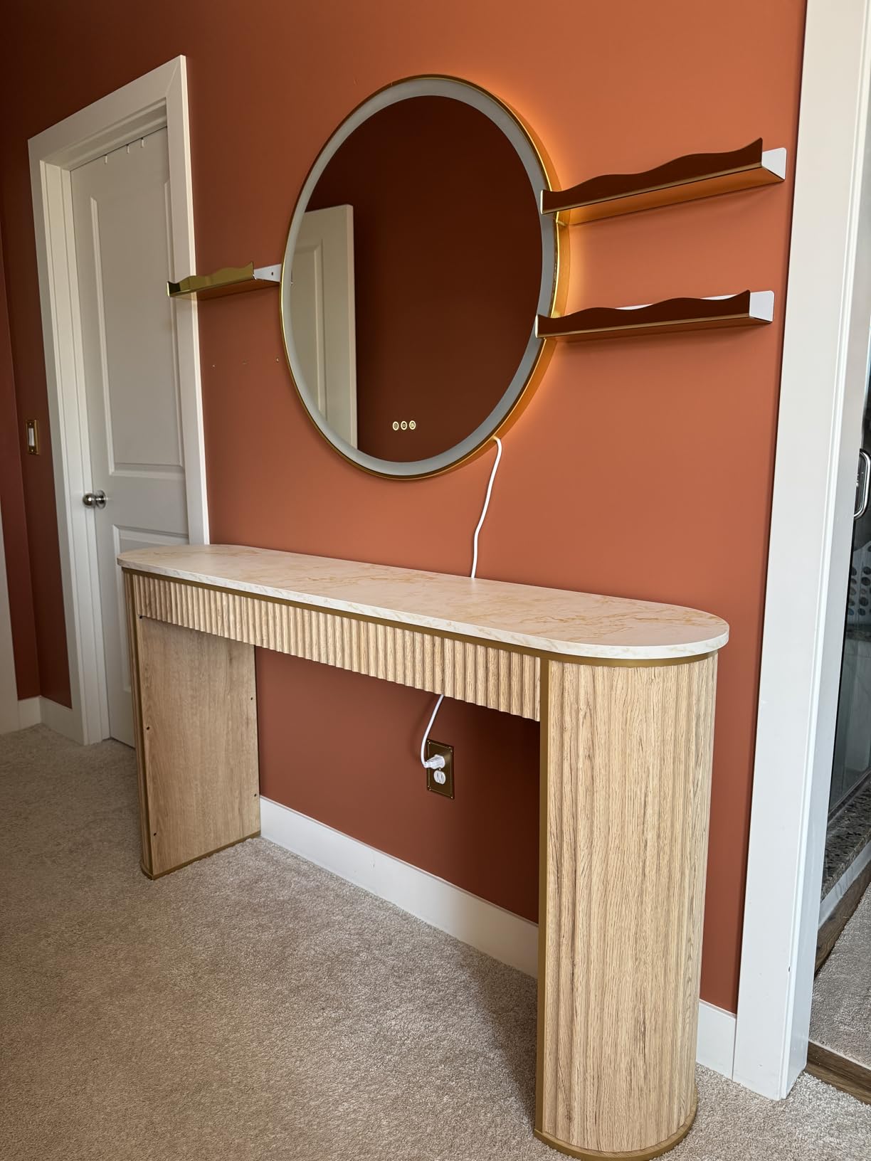 OKD Modern Fluted Console Table, 63