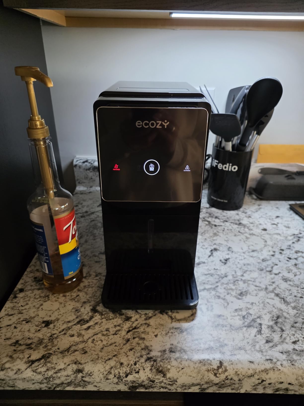 ecozy Nugget Ice Makers Dispenser 40 lbs Per Day Pebble Sonic Ice Machine Countertop, Touch-Free Ice, Self-Cleaning, Mistalo Drop Slim for Home Kitchen Office customer photo 1