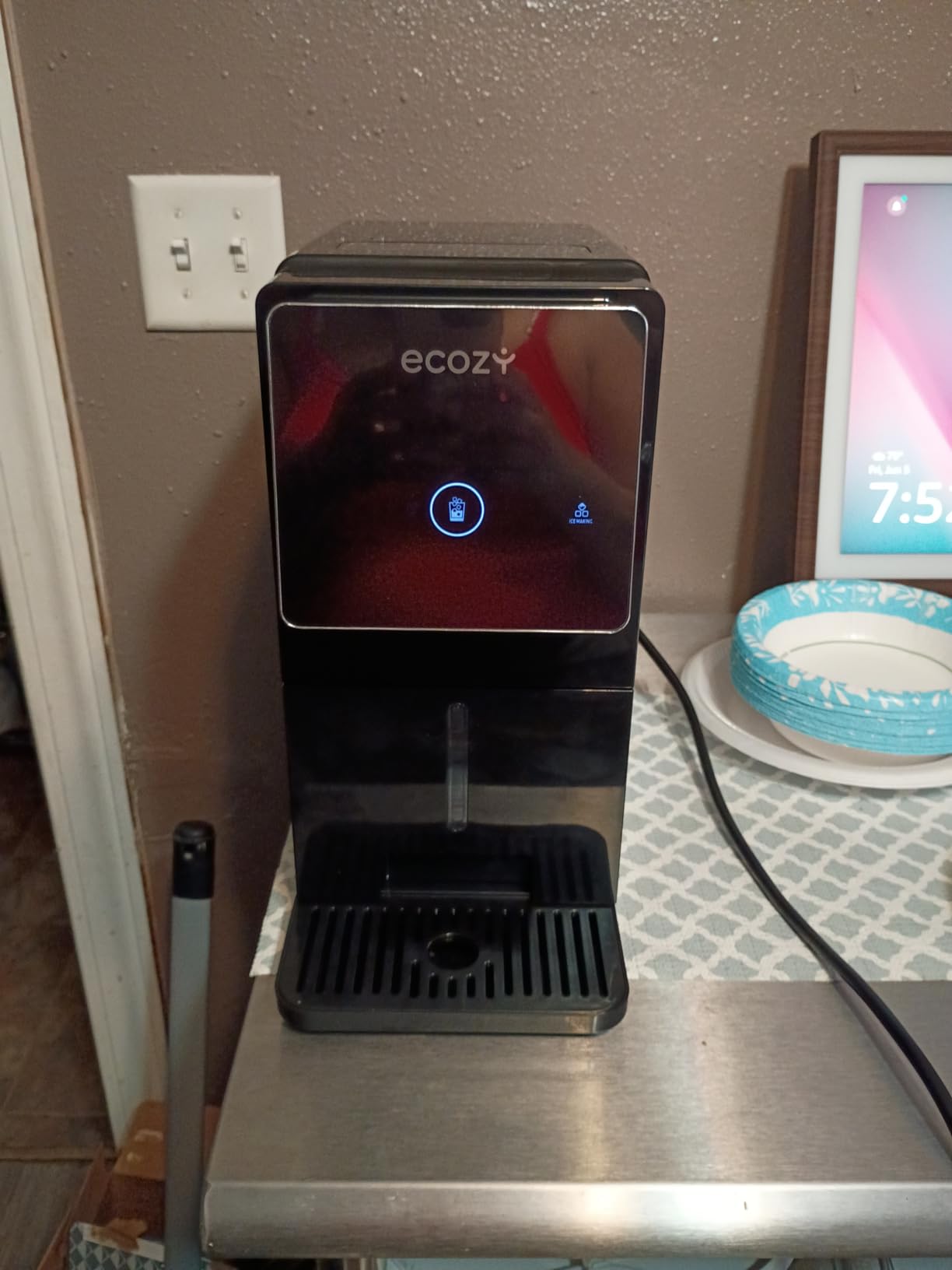 ecozy Nugget Ice Makers Dispenser 40 lbs Per Day Pebble Sonic Ice Machine Countertop, Touch-Free Ice, Self-Cleaning, Mistalo Drop Slim for Home Kitchen Office customer photo 2